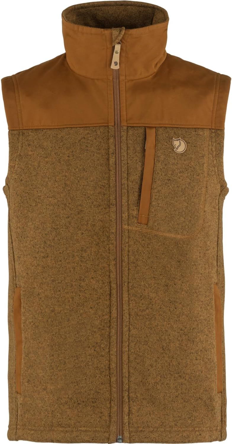 Fjallraven Buck Men's Fleece Full-Zip Midlayer Vest Chestnut
