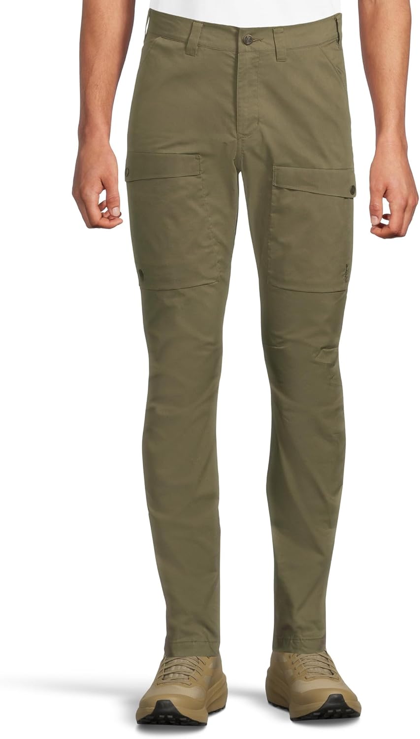 Fjällräven Abisko Hybrid Trail Men's Trekking Trousers - Reinforced Areas, Stretch, Durable Fabric - Hiking, Trekking Laurel Green