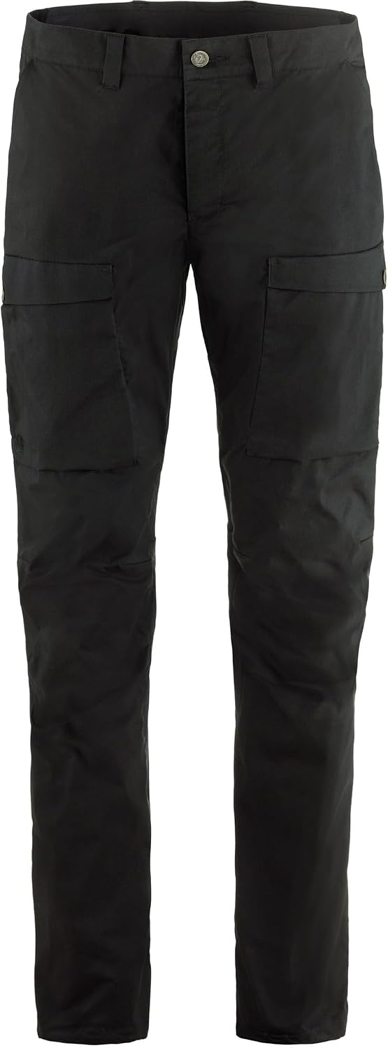 Fjällräven Abisko Hybrid Trail Men's Trekking Trousers - Reinforced Areas, Stretch, Durable Fabric - Hiking, Trekking Black