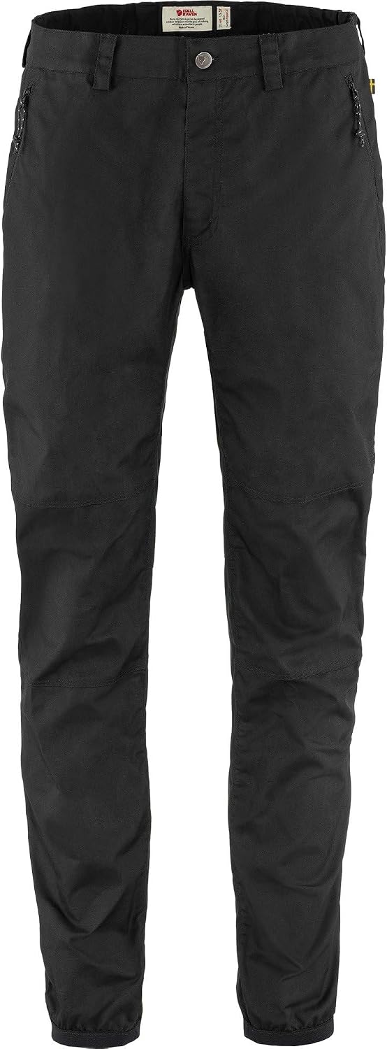 Fjällräven Vardag Men's Trousers - Weather Resistant, Durable, Lightweight Fabric, Jogger Fit - Hiking, Trekking Black
