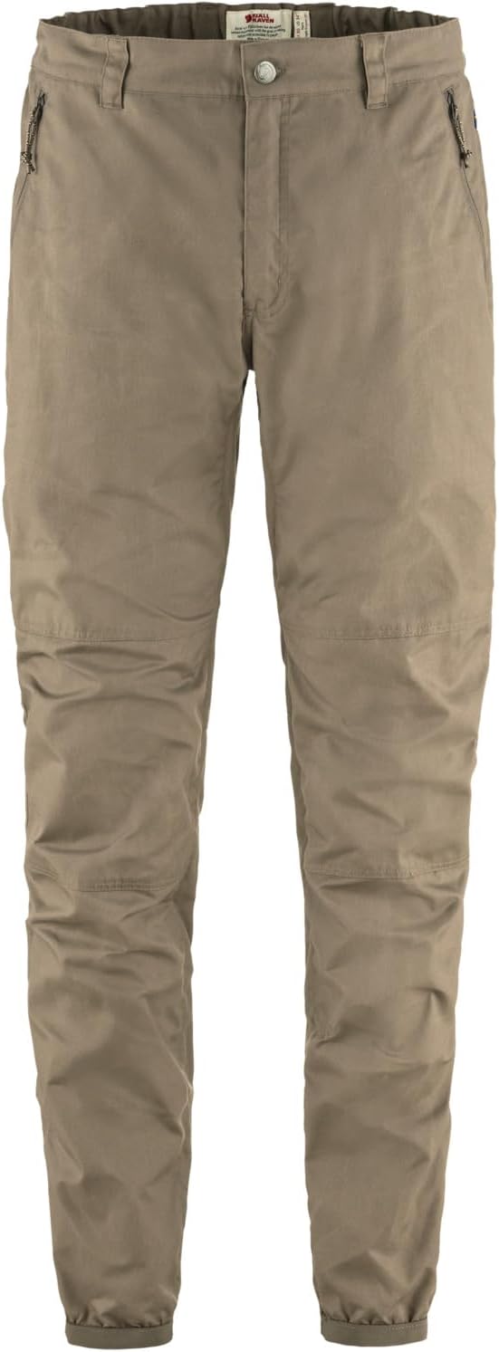 Fjällräven Vardag Men's Trousers - Weather Resistant, Durable, Lightweight Fabric, Jogger Fit - Hiking, Trekking Suede Brown