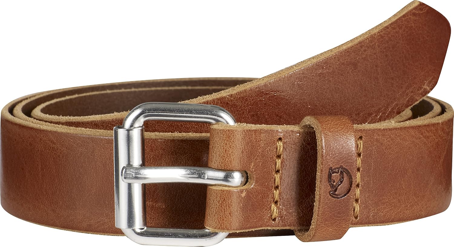Fjällräven Singi 2.5 cm Belt - Durable Leather, Metal Buckle, Adjustable Fit - Hiking, Travel Leather Cognac
