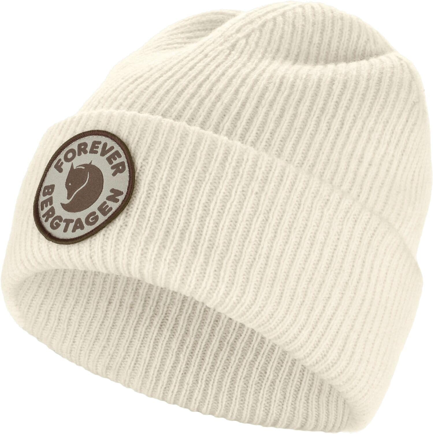 Fjallraven Bergtagen Forever Wool Men's Cuffed Beanie - Mid-Height Chalk White