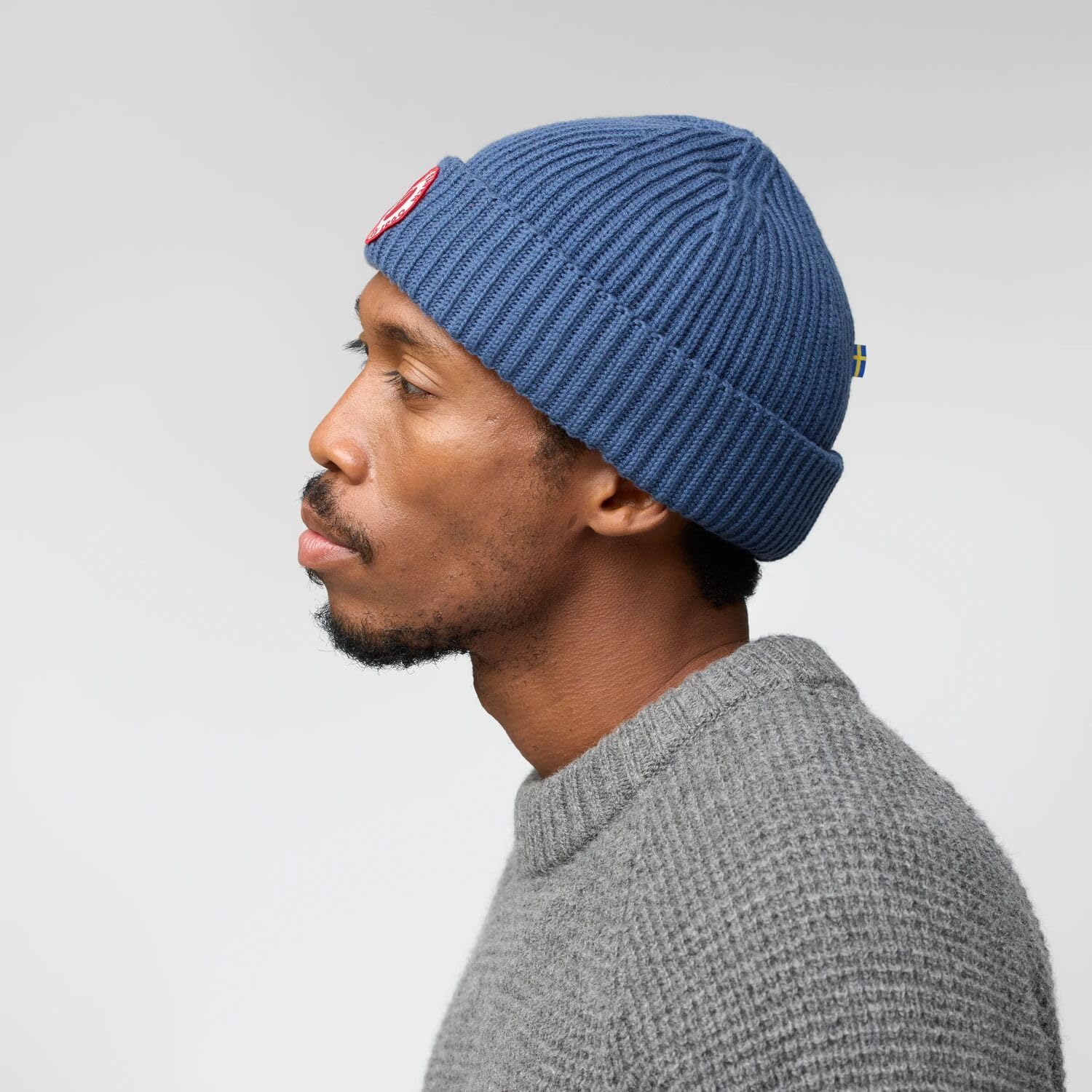Fjallraven 1960 Lite Logo Men's Cuffed Beanie - Mid-Height Deep Forest