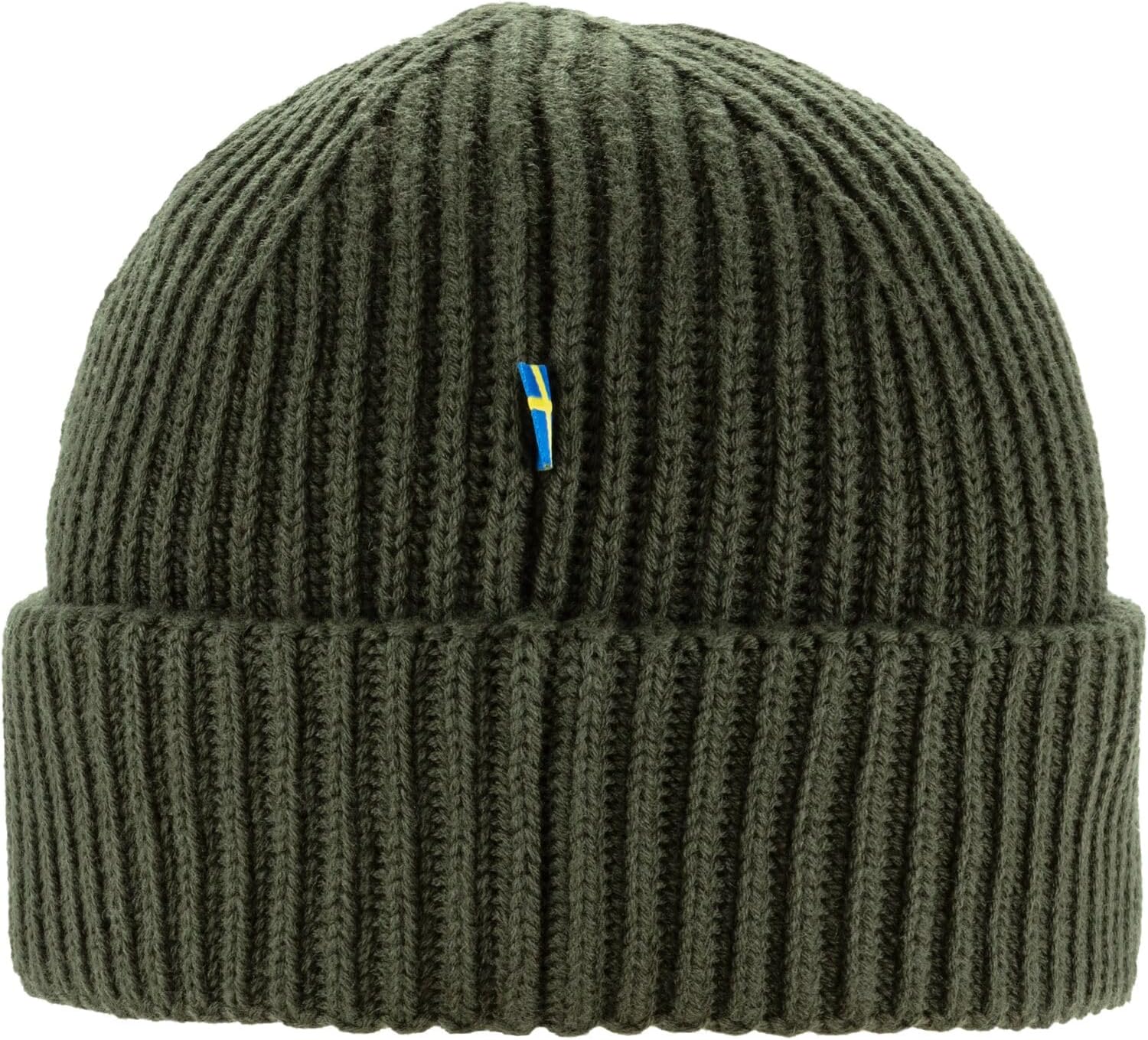 Fjallraven 1960 Lite Logo Men's Cuffed Beanie - Mid-Height Deep Forest