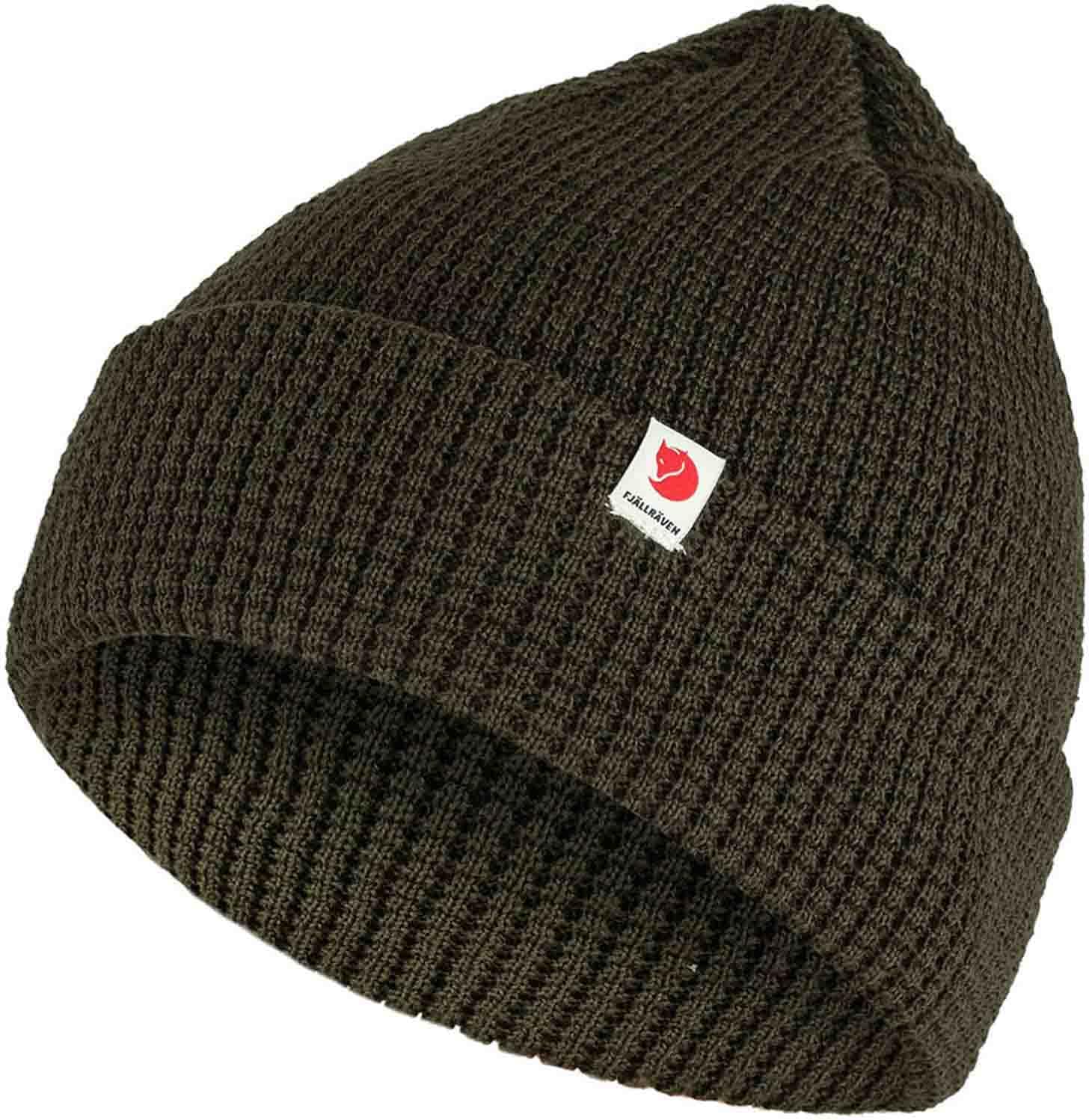 Fjällräven Tab Hat Beanie – Soft Knit Winter Skull Cap, Warm Stretch Fit, Outdoor & Everyday Wear Deep Forest