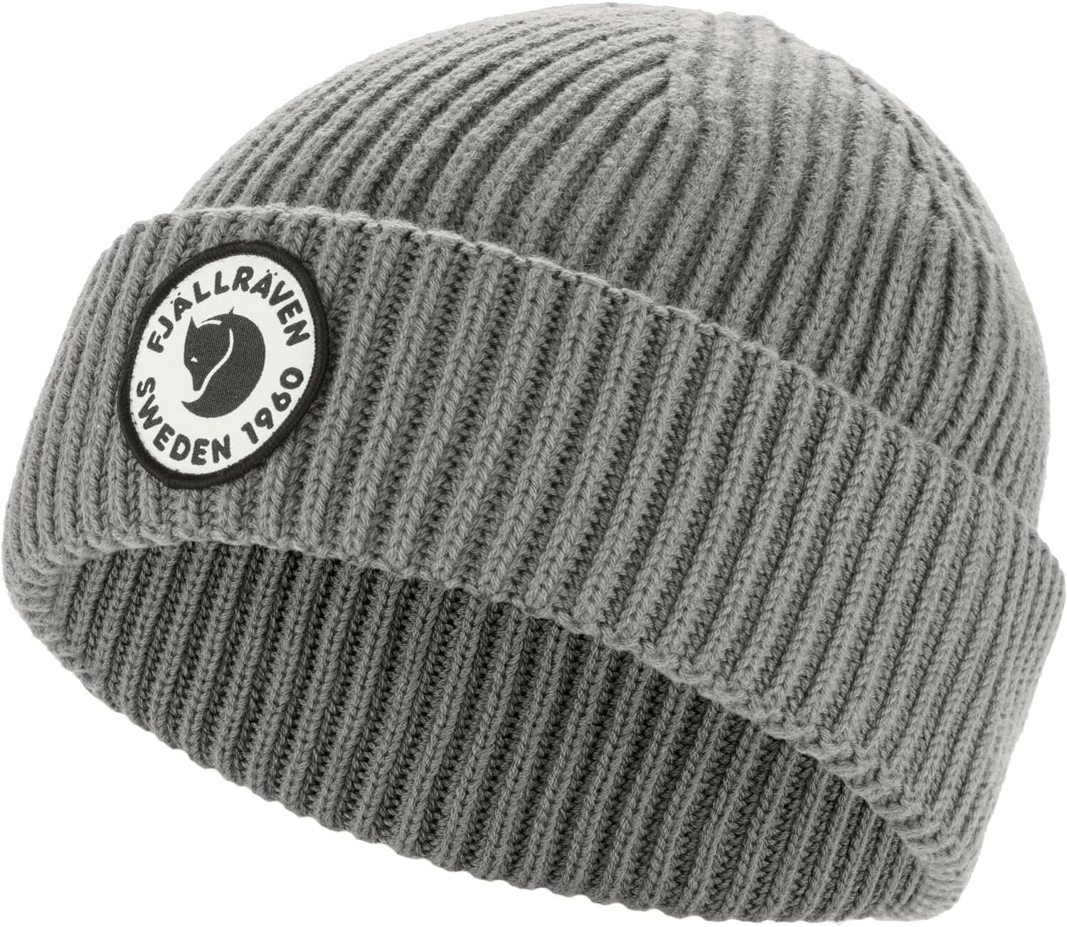Fjallraven 1960 Lite Logo Men's Cuffed Beanie - Mid-Height Grey
