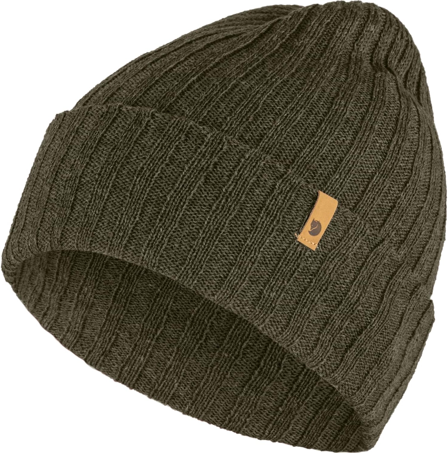 Fjallraven Byron Thin Men's Cuffed Beanie - Mid-Height Dark Olive
