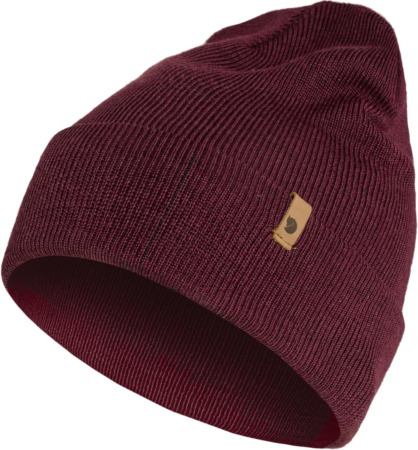 Fjallraven Classic Knit Men's Cuffed Beanie - Mid-Height Dark Garnet