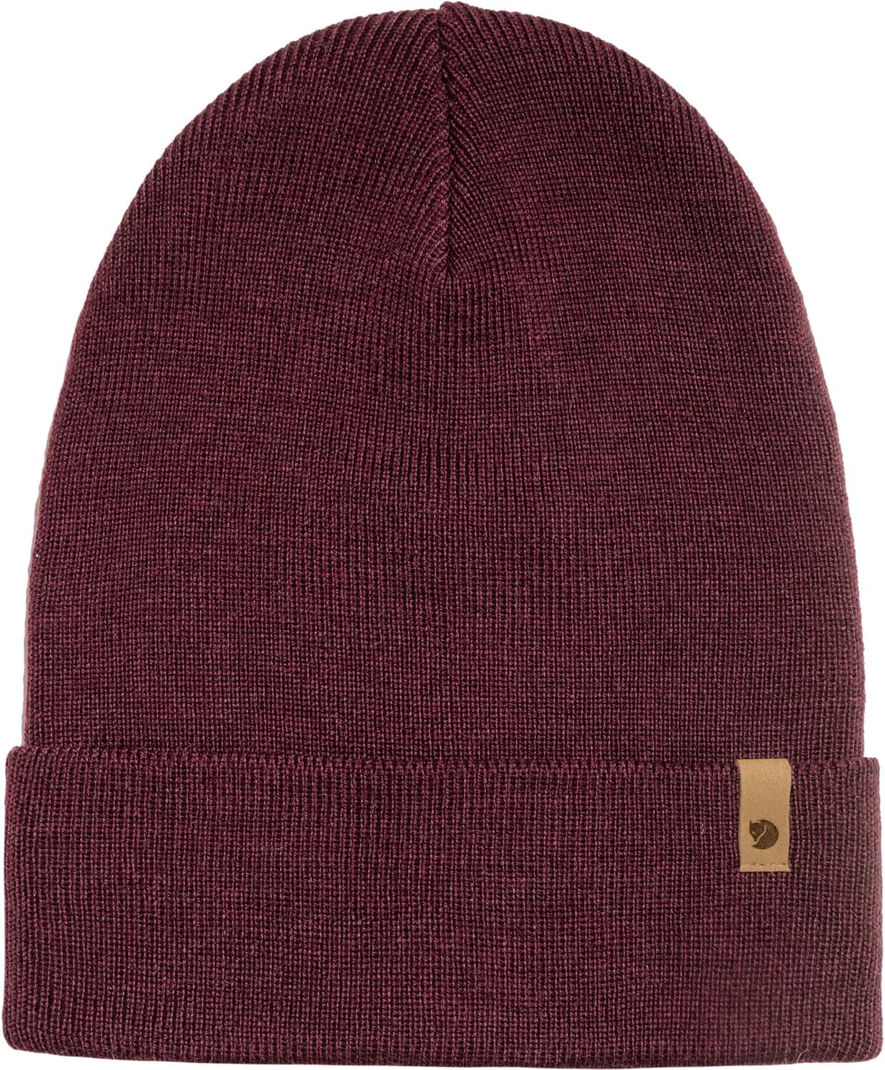 Fjallraven Classic Knit Men's Cuffed Beanie - Mid-Height Dark Garnet
