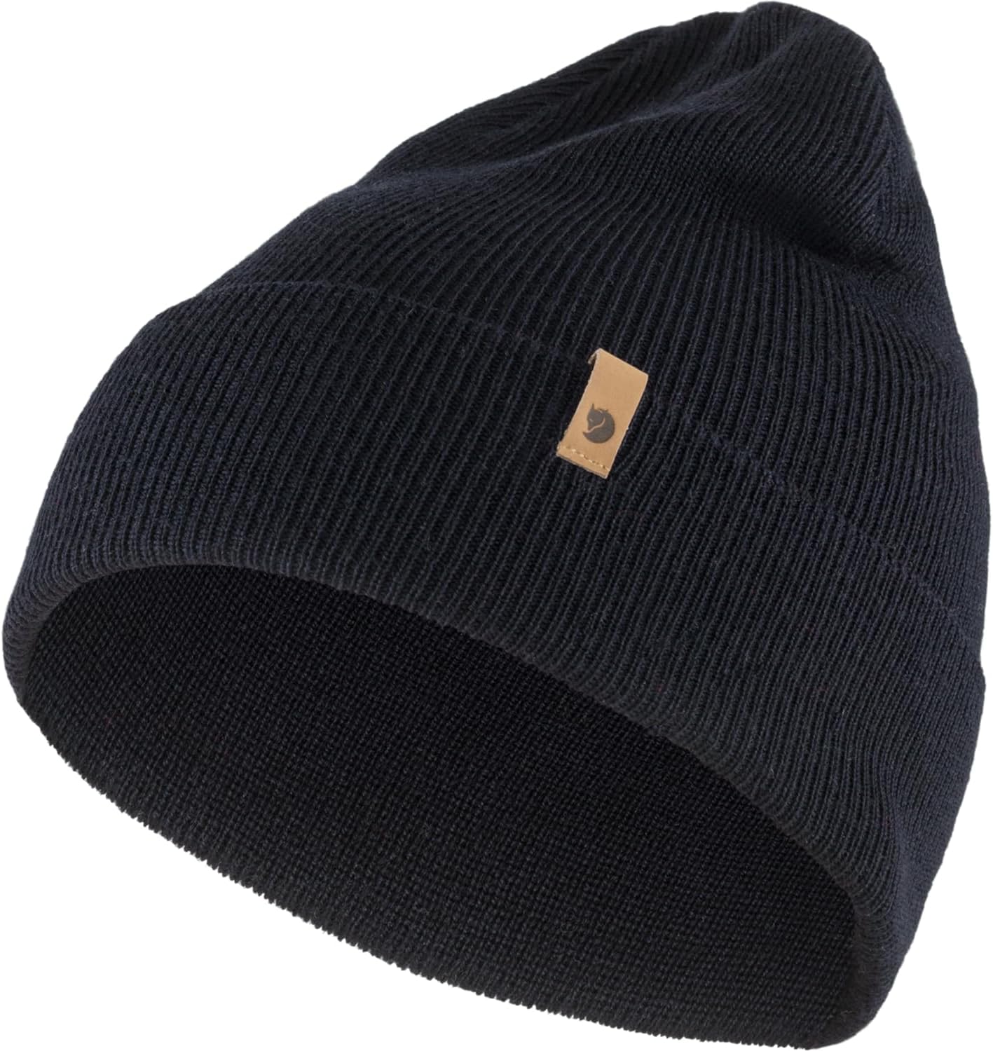 Fjallraven Classic Knit Men's Cuffed Beanie - Mid-Height Dark Navy