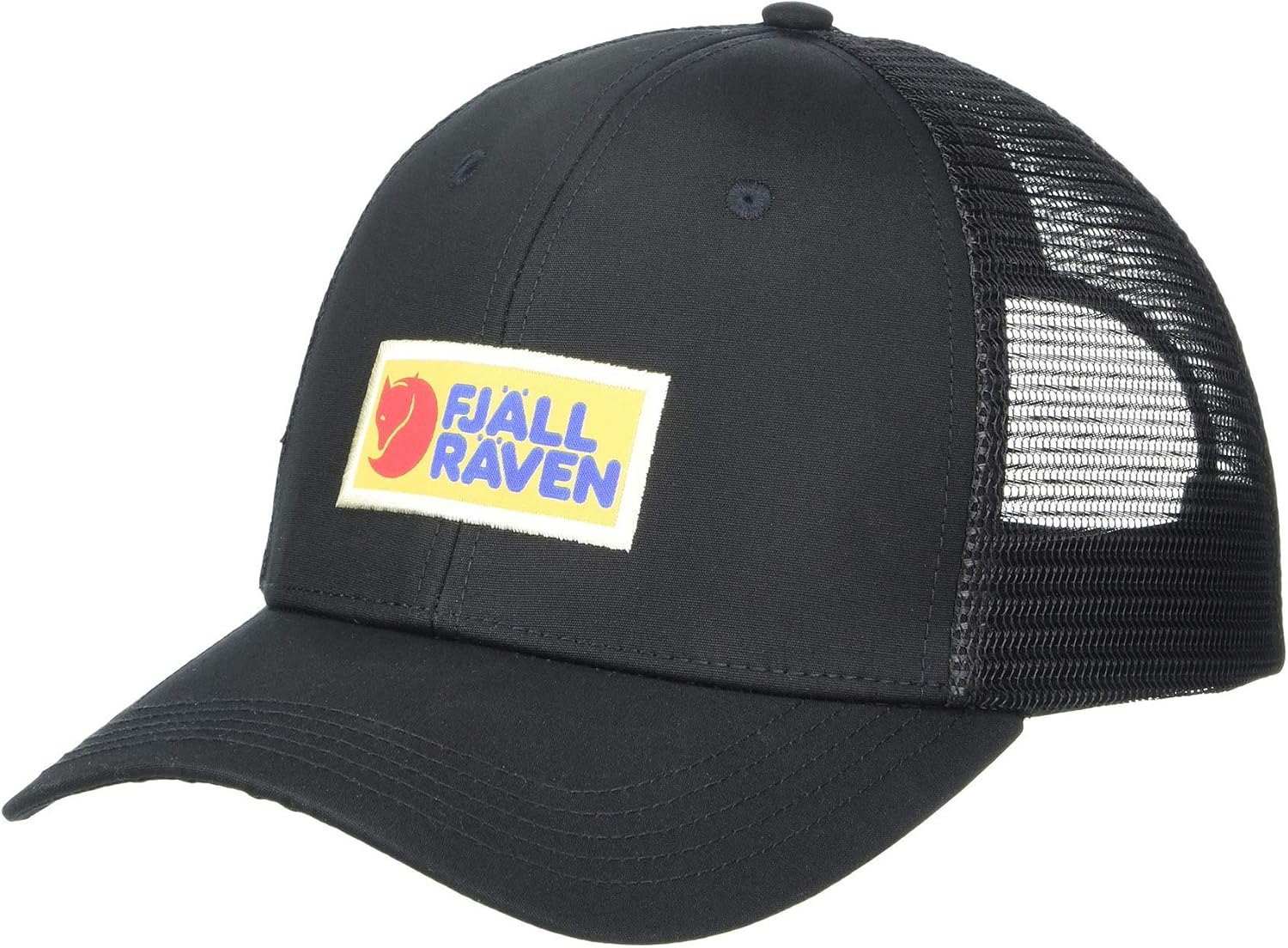 Fjällräven Vardag Langtradarkeps Cap - Mesh Ventilation, Adjustable Snapback, Trucker Style - Hiking, Travel Black