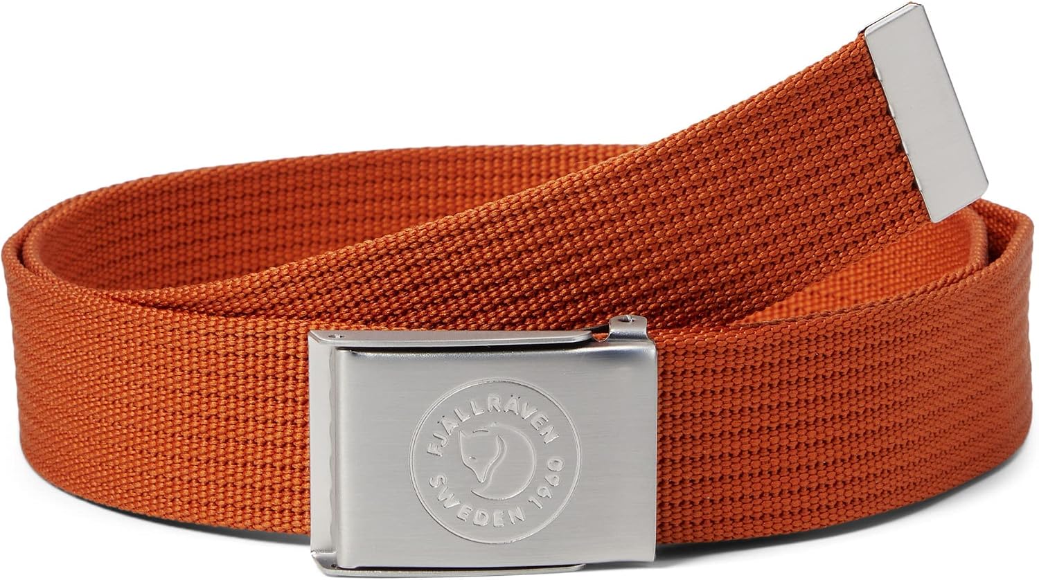 Fjällräven 1960 Logo Belt - Durable Webbing, Adjustable Buckle, Classic Style - Hiking, Travel Terracotta Brown