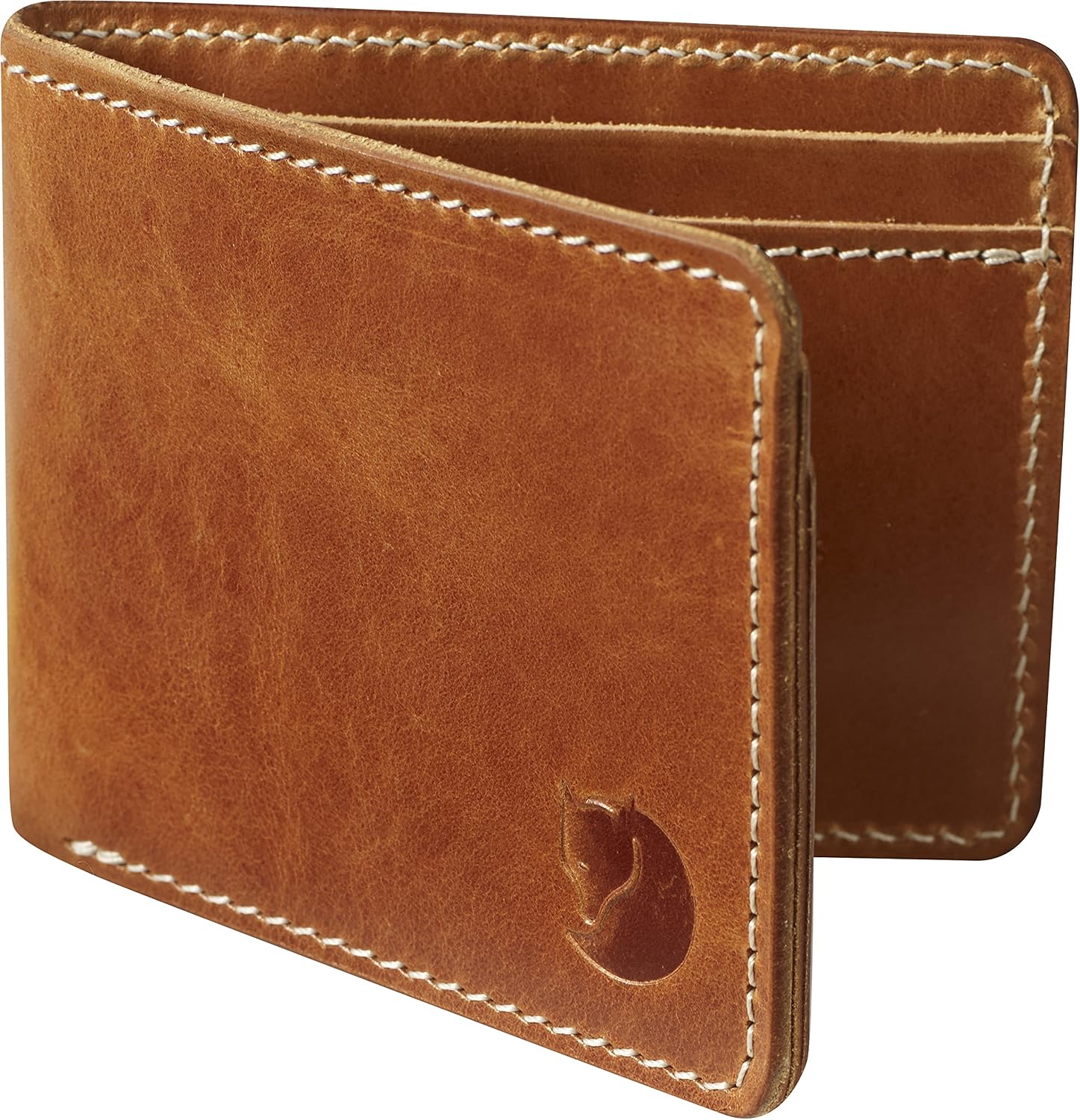 Fjällräven Ovik Wallet - Premium Leather, Slim Profile, Secure Storage - Travel, Leather Cognac, One Size