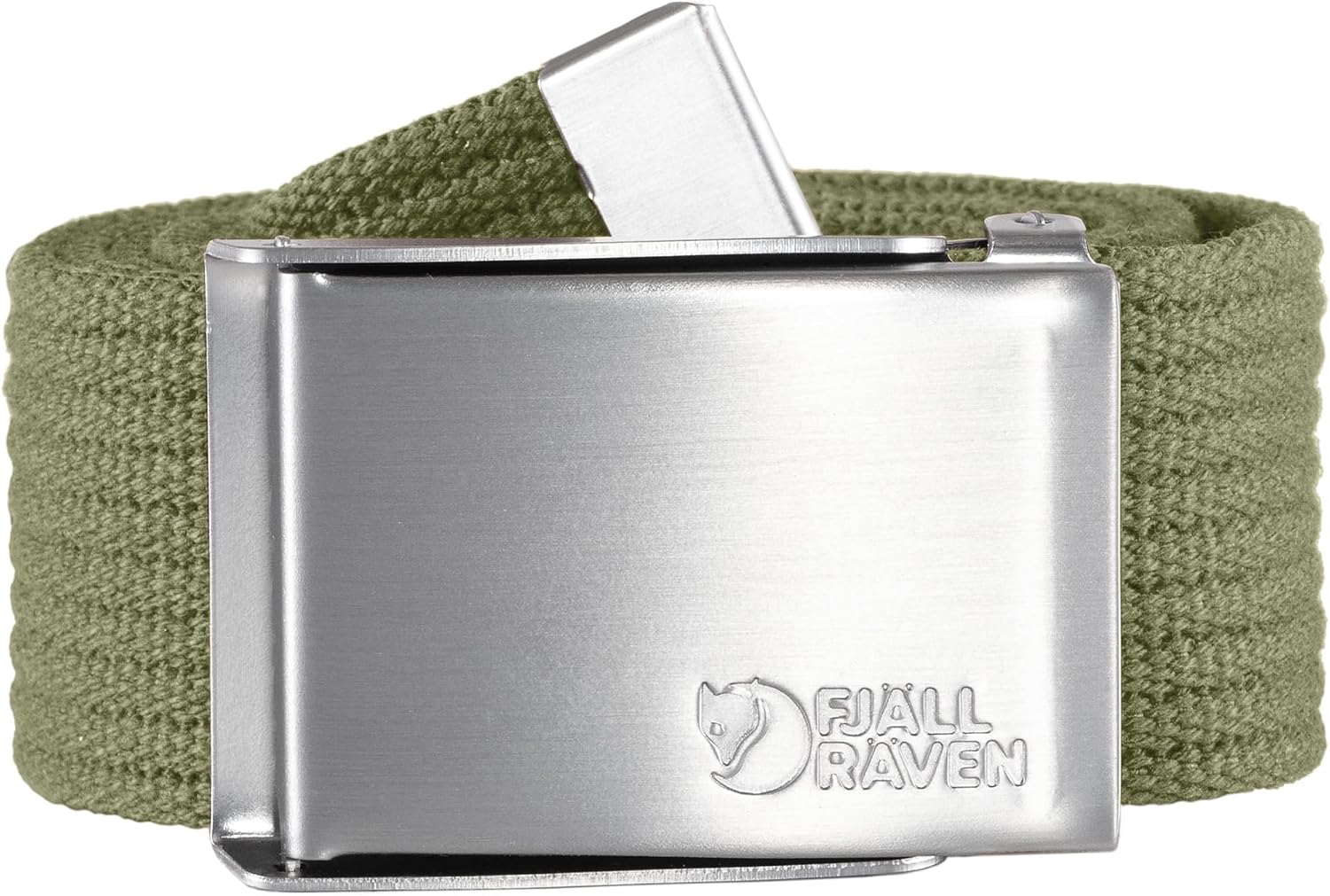 Fjällräven Canvas Belt - Durable Webbing, Adjustable Buckle, Classic Style - Hiking, Travel Green