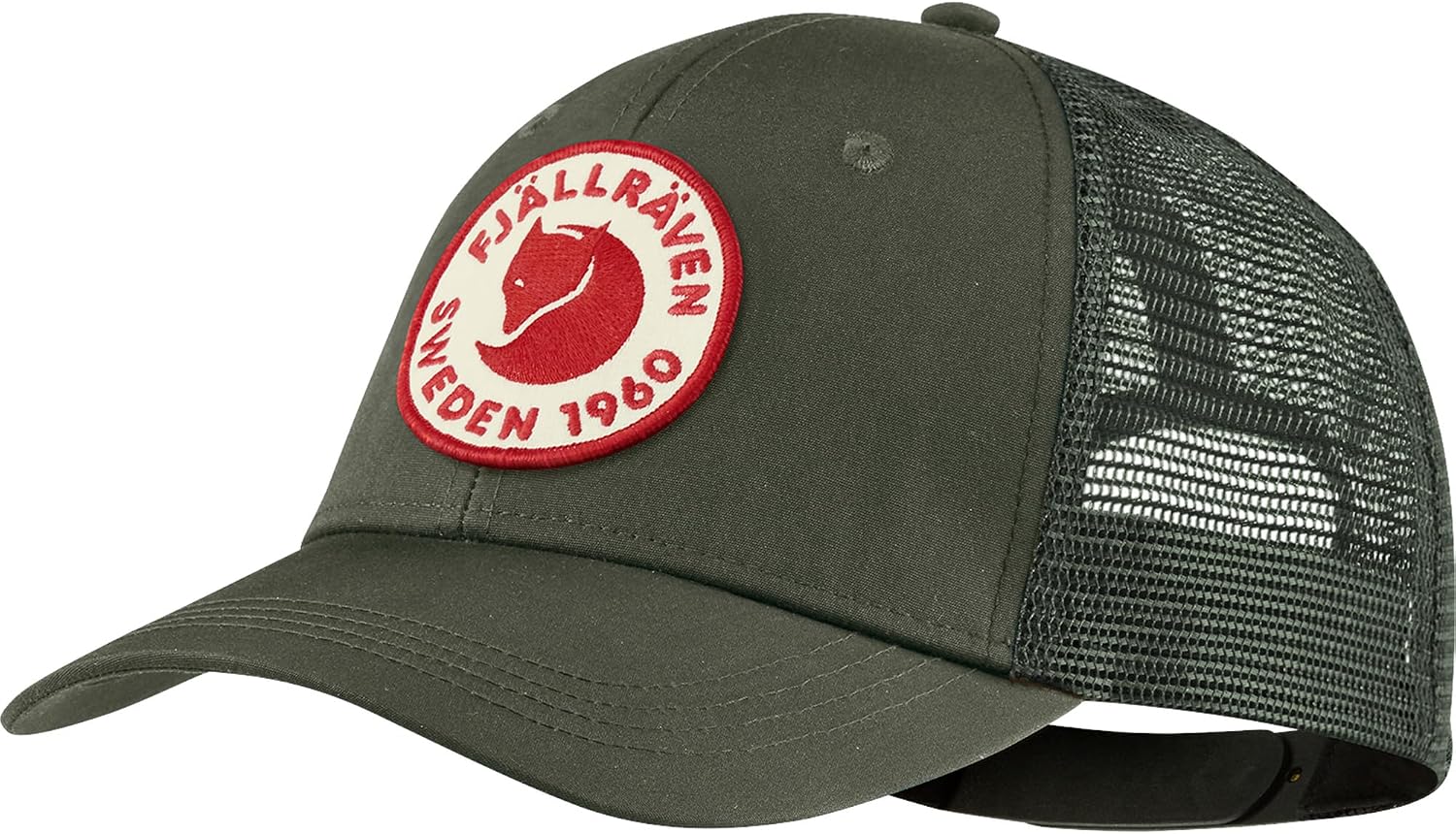 Fjällräven 1960 Logo Langtradarkeps Cap - Breathable Mesh, Adjustable Snapback, Trucker Style - Hiking, Travel Deep Forest
