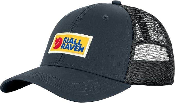 Fjällräven Vardag Langtradarkeps Cap - Mesh Ventilation, Adjustable Snapback, Trucker Style - Hiking, Travel Dark Navy