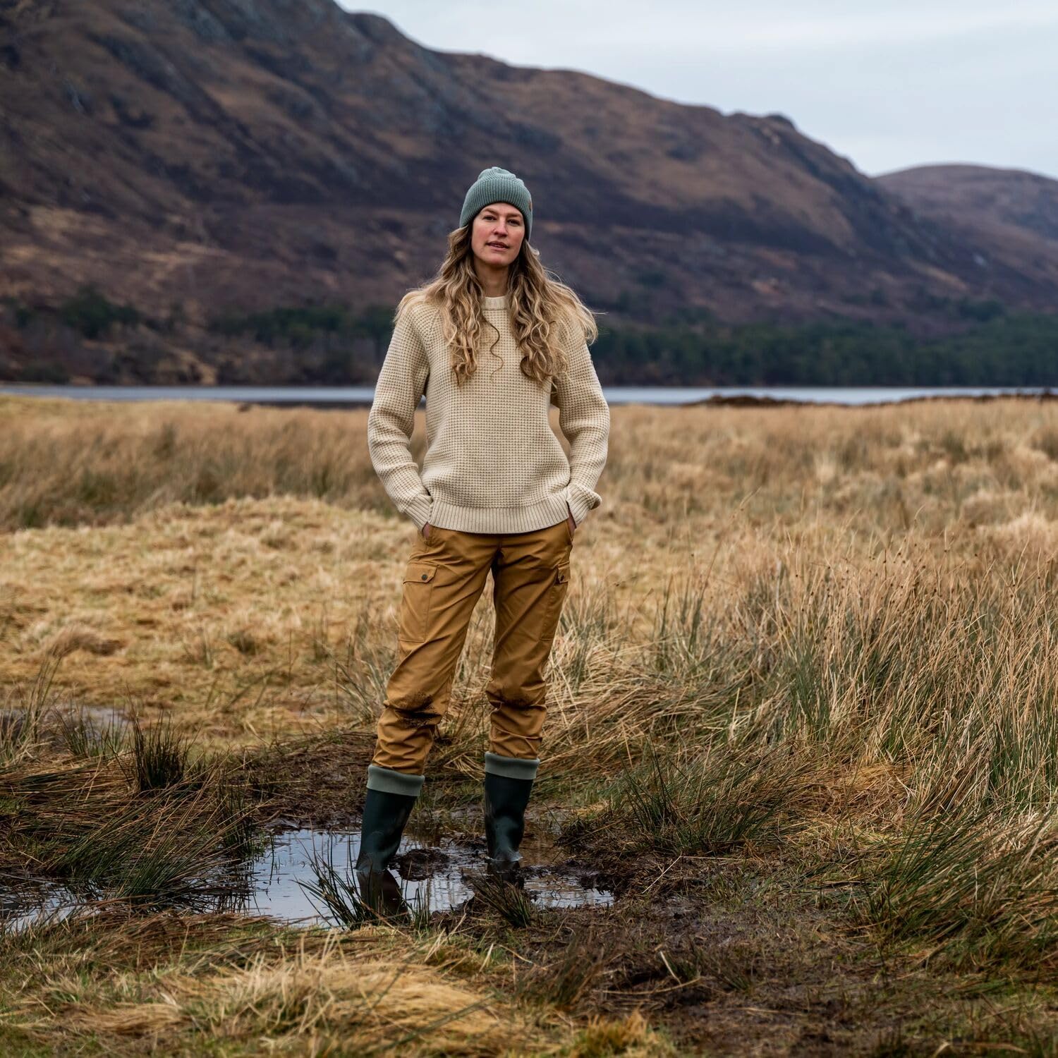 Fjällräven Övikaffle Knit Women's Sweater Grey