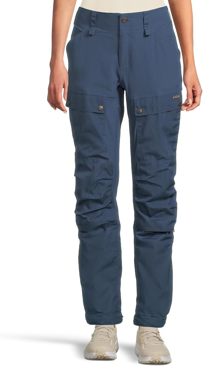Fjällräven Keb Curved Women's Trekking Trousers - Water Resistant, Vented, Reinforced Fabric, Curved Fit - Hiking, Trekking Indigo Blue