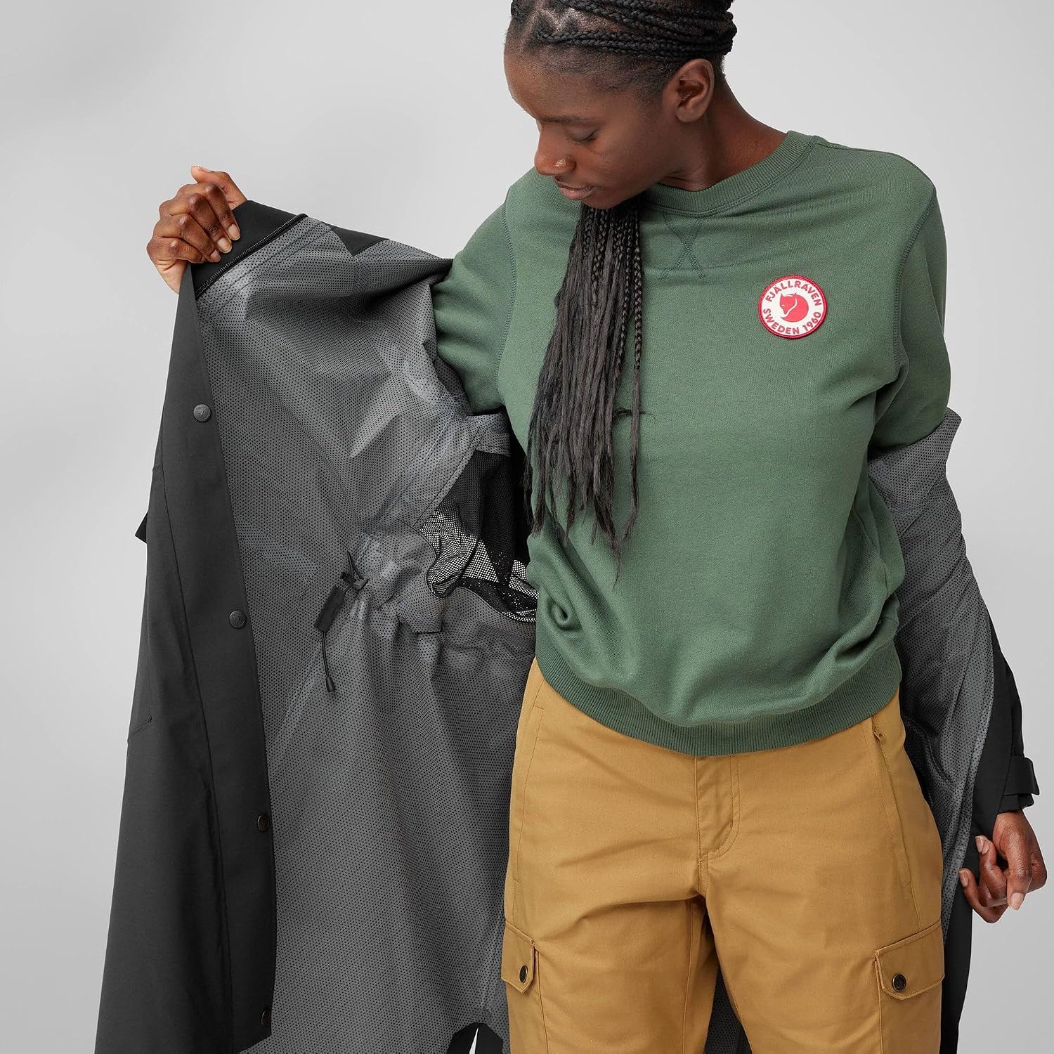 Fjallraven Women's Vardag Rain Parka, Black (F14500131, US, Alpha, Medium, Regular, Regular)