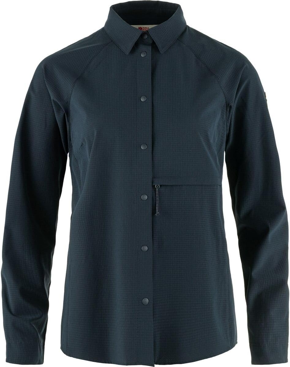 Fjällräven Abisko Women's Long Sleeve Trekking Shirt - Comfortable, Lightweight, Breathable Fabric - Hiking, Trekking Dark Navy