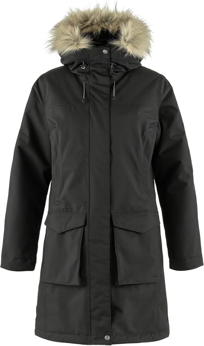 Fjällräven Nuuk Lite Parka Women's Coat - Insulated Waterproof Lightweight Winter Jacket for Outdoor Use Black