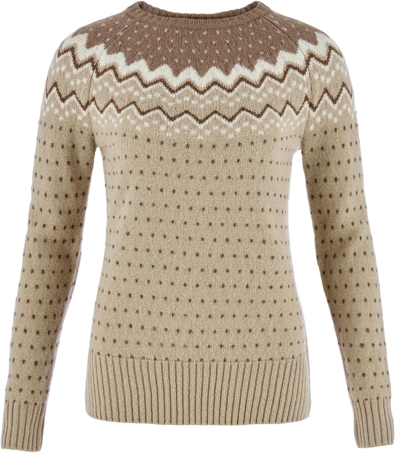 Fjällräven Women's Ovik Knit Sweater W Fossil/Suede Brown