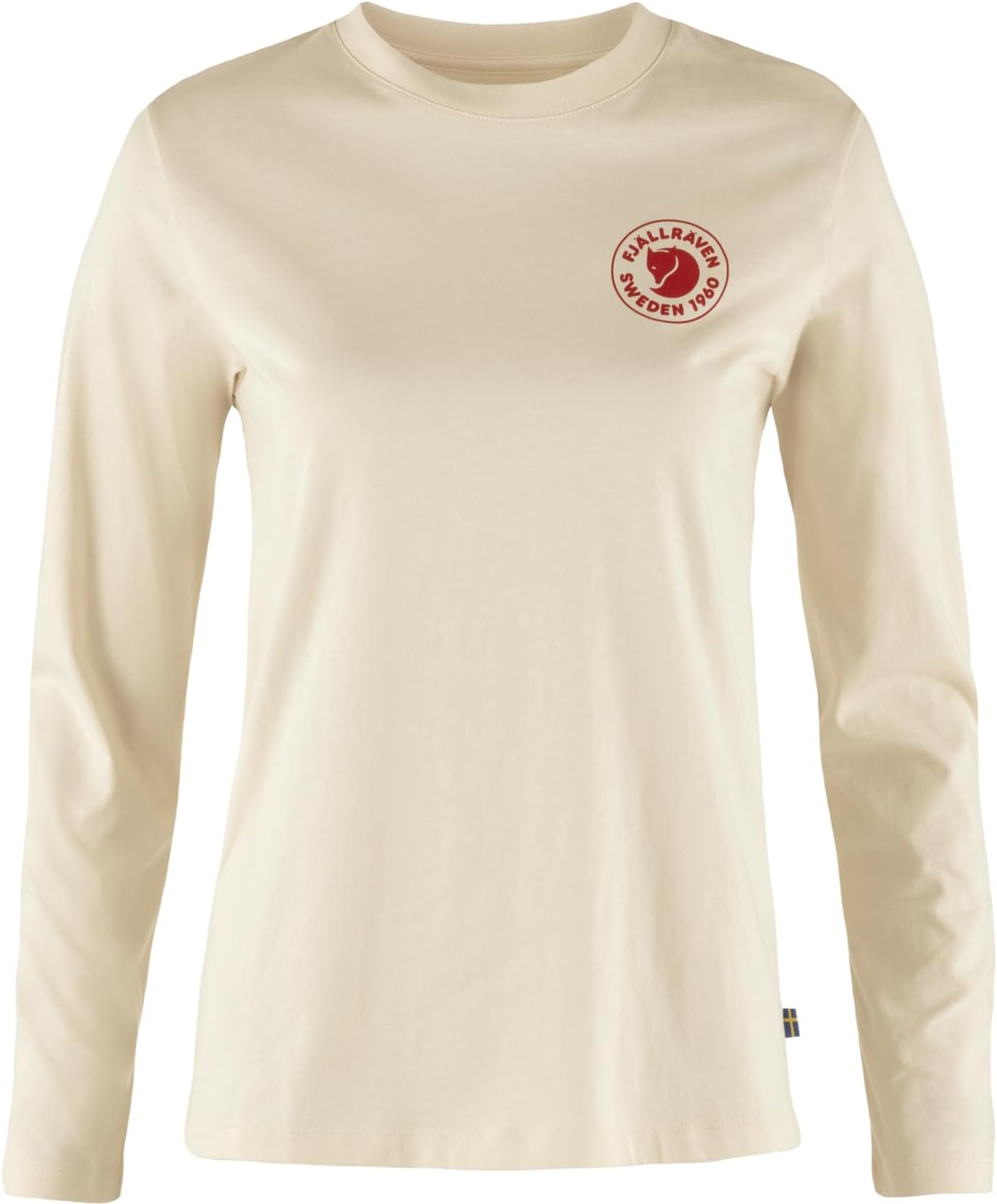 Fjallraven 1960 Logo Women's Long Sleeve Shirt, Organic Cotton - Regular Fit Chalk White