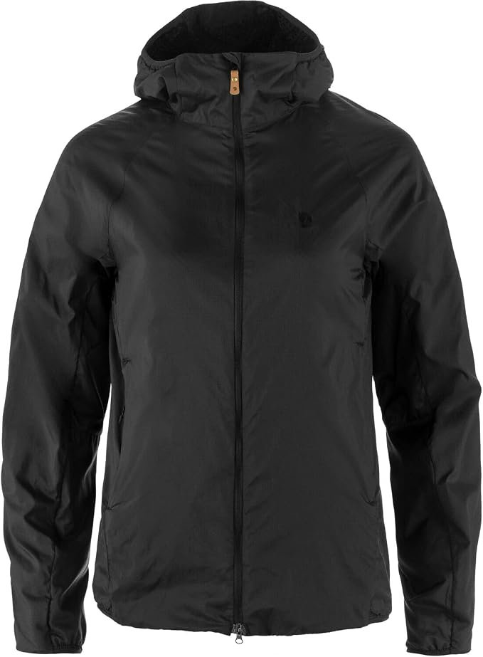 Fjällräven Keb Thermal Women's Wind Jacket - Wind and Water Resistant, Insulated, Lightweight Fabric - Hiking, Trekking Black