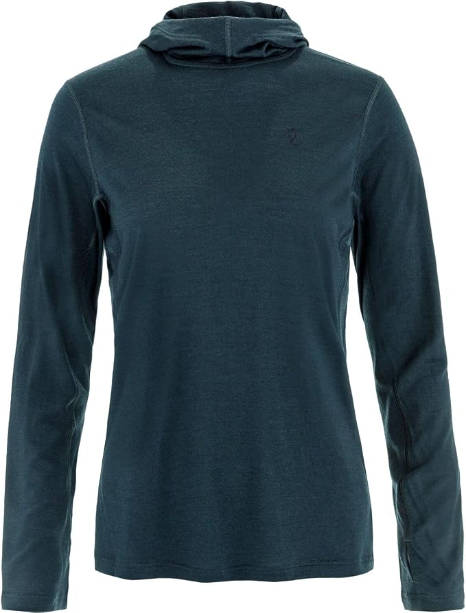 Fjällräven Abisko Women's Wool Hoodie - Temperature Regulating Merino Wool, Lightweight Warmth - Hiking, Trekking Dark Navy
