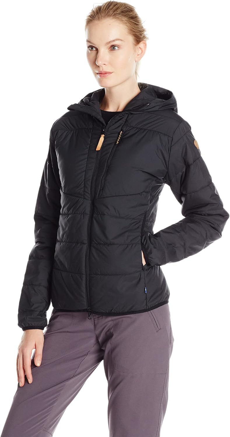 Fjällräven Keb Padded Hoodie Women's Jacket - Lightweight, Insulated, Weather Resistant Fabric - Hiking, Trekking Black