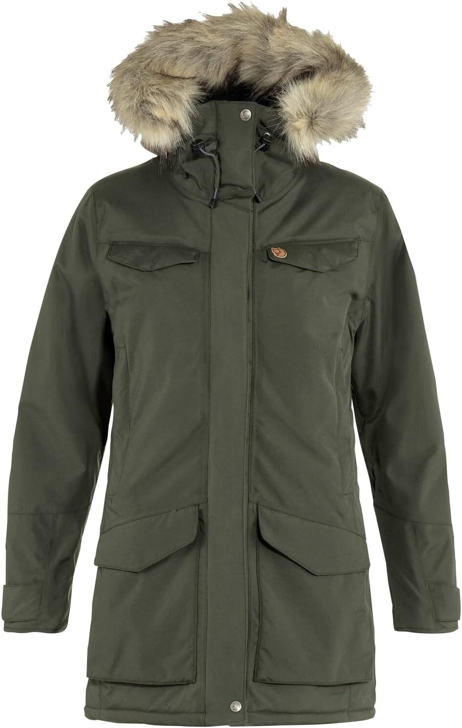 Fjällräven Nuuk Parka Women's Coat - Insulated Waterproof Durable Winter Jacket for Outdoor Wear Deep Forest
