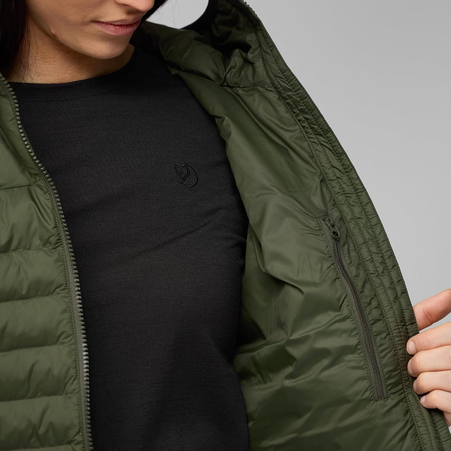 Fjallraven Expedition Latt Women's Insulated Full-Zip Midlayer Hoody Deep Forest