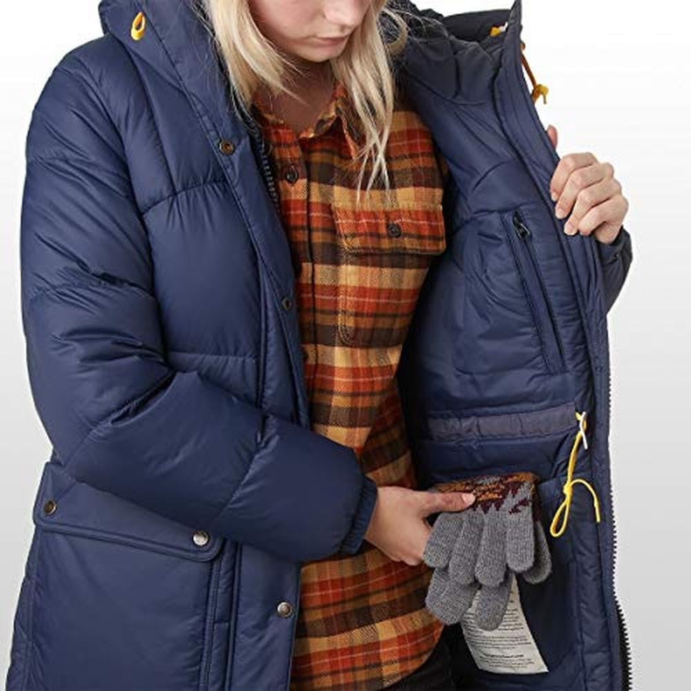 Fjallraven Expedition Long Down Women's Insulated Jacket - Water Resistant Navy