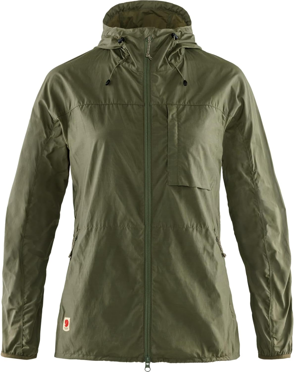 Fjällräven High Coast Wind Women's Wind Jacket - Wind Resistant Shell, Lightweight Fabric, Packable Design - Hiking, Trekking Green