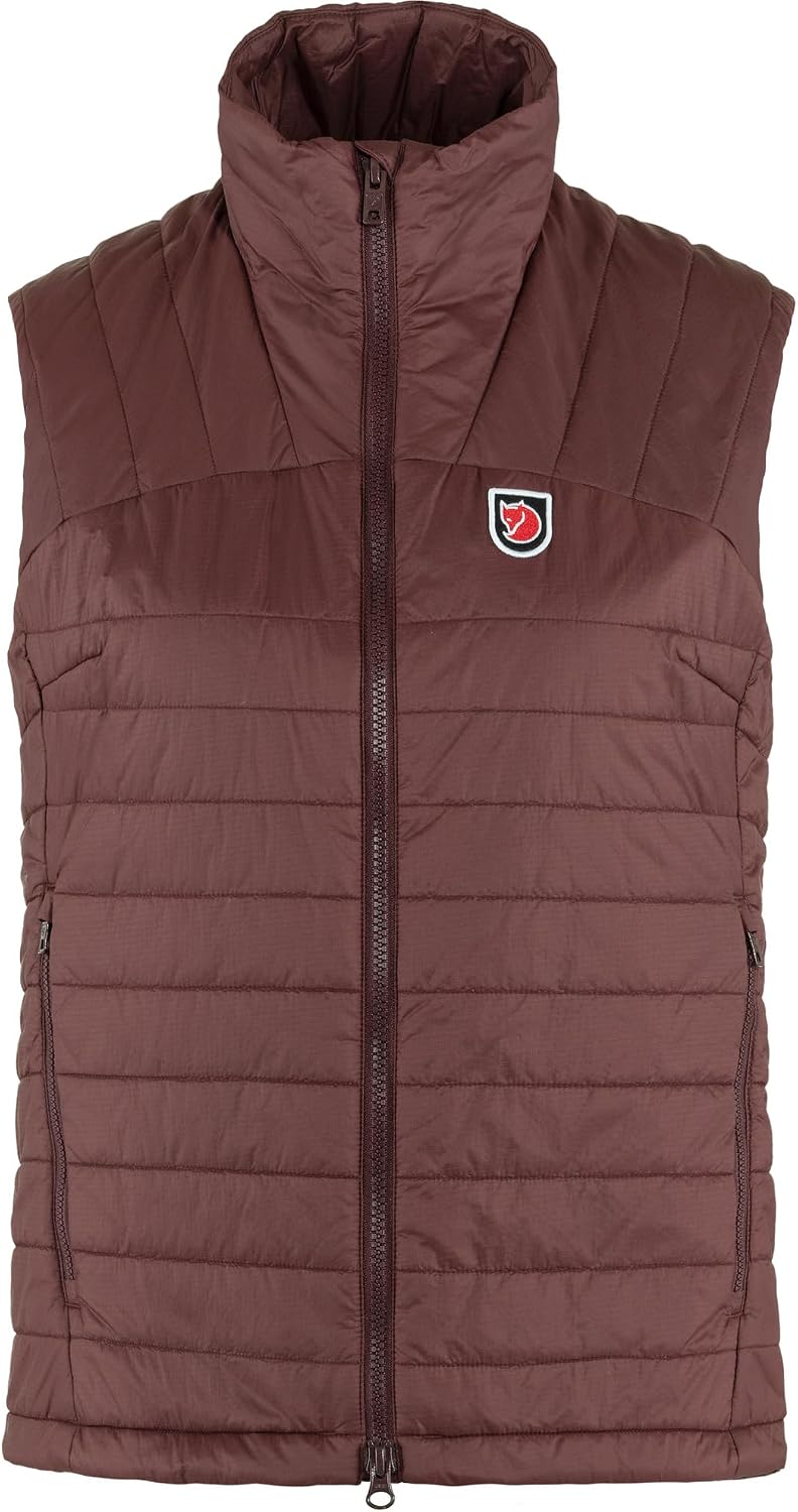 Fjällräven Expedition X-Latt Women's Vest - Water and Wind Resistant, Insulated, Lightweight, Packable - Hiking, Travel Light Garnet