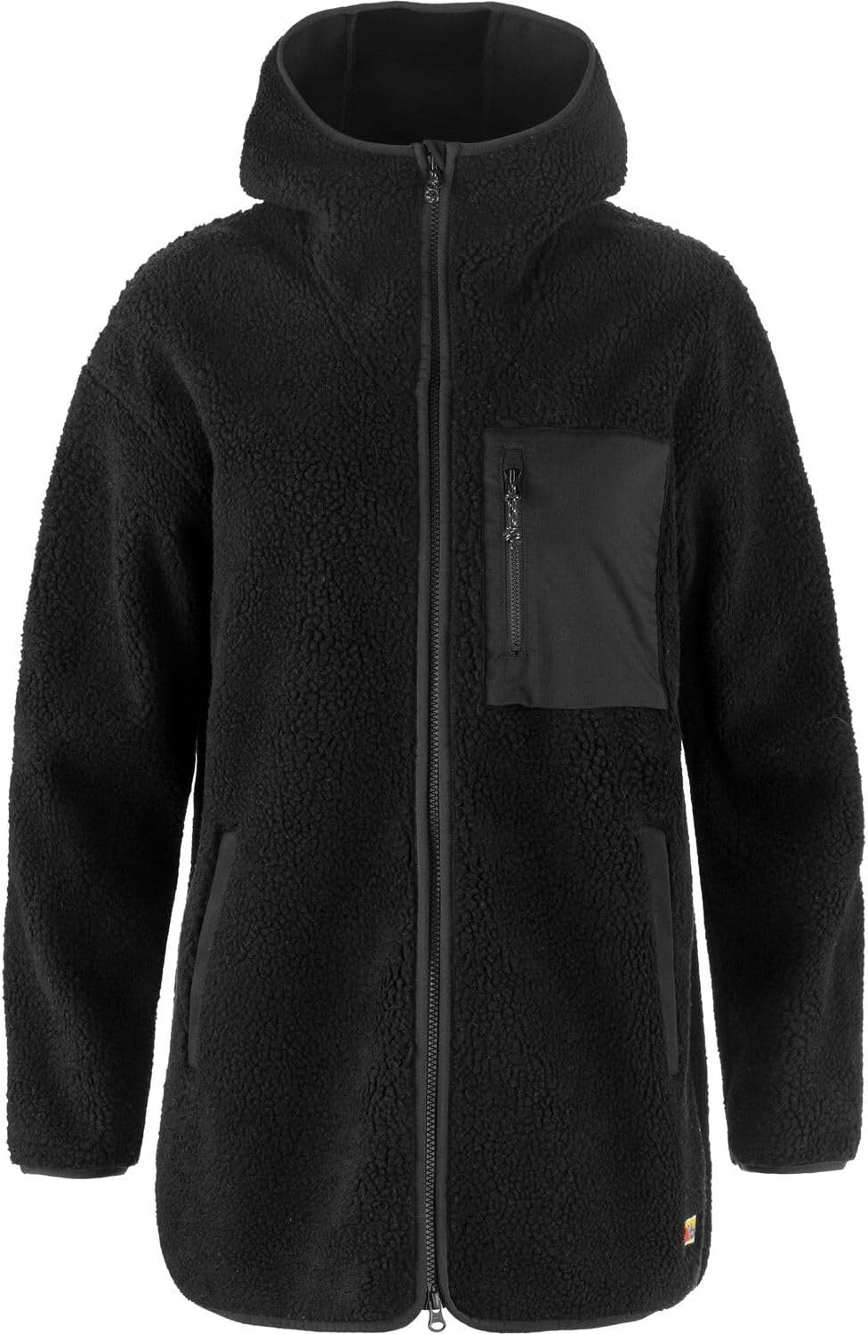 Fjallraven Vardag Pile Fleece Long Women's Fleece Full-Zip Midlayer Hoody Black