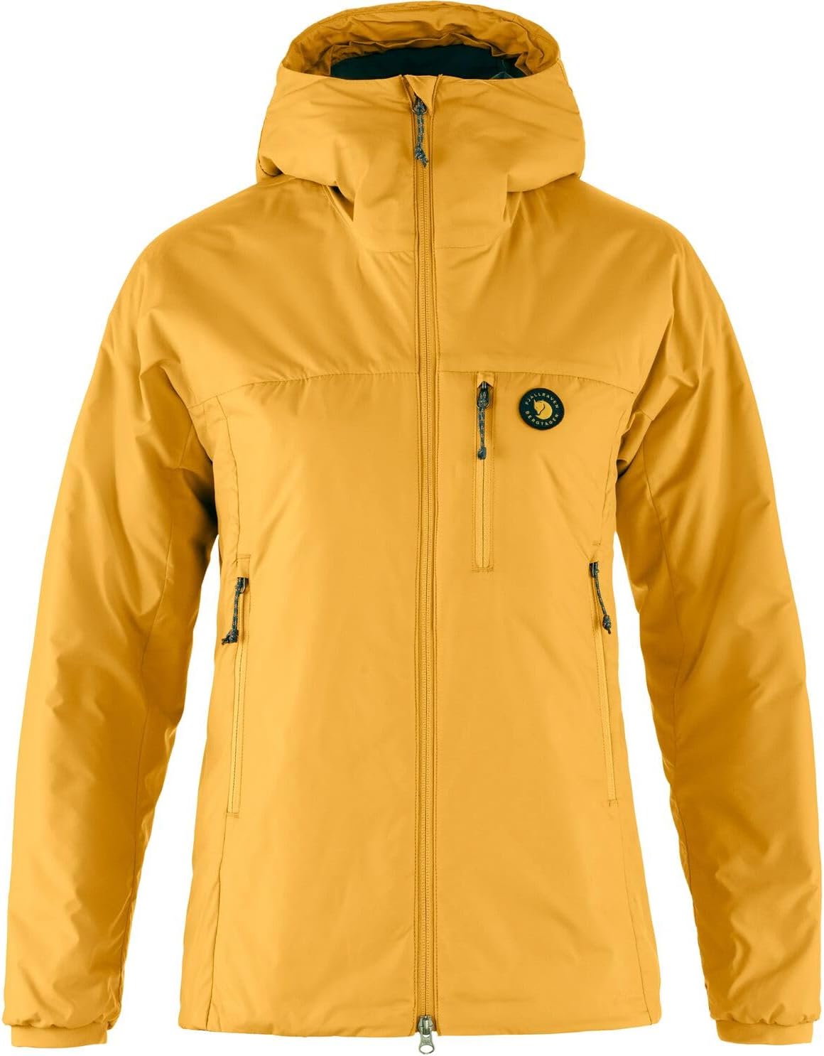Fjällräven Bergtagen 60 Insulation Women's Jacket - Lightweight Insulation, Packable Warmth, Technical Fit - Hiking, Trekking Mustard Yellow/Mountain Blue