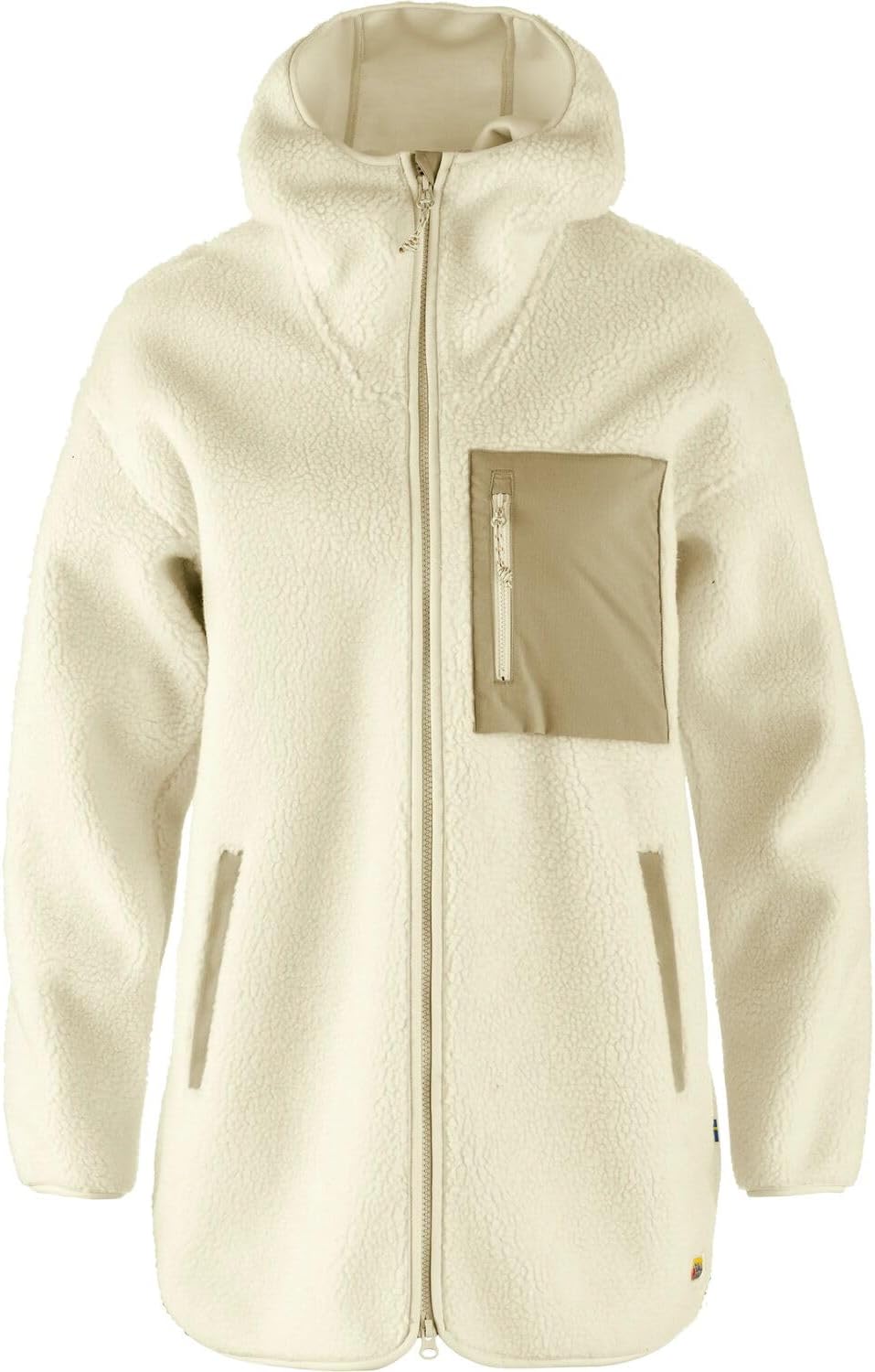 Fjallraven Vardag Pile Fleece Long Women's Fleece Full-Zip Midlayer Hoody Chalk White