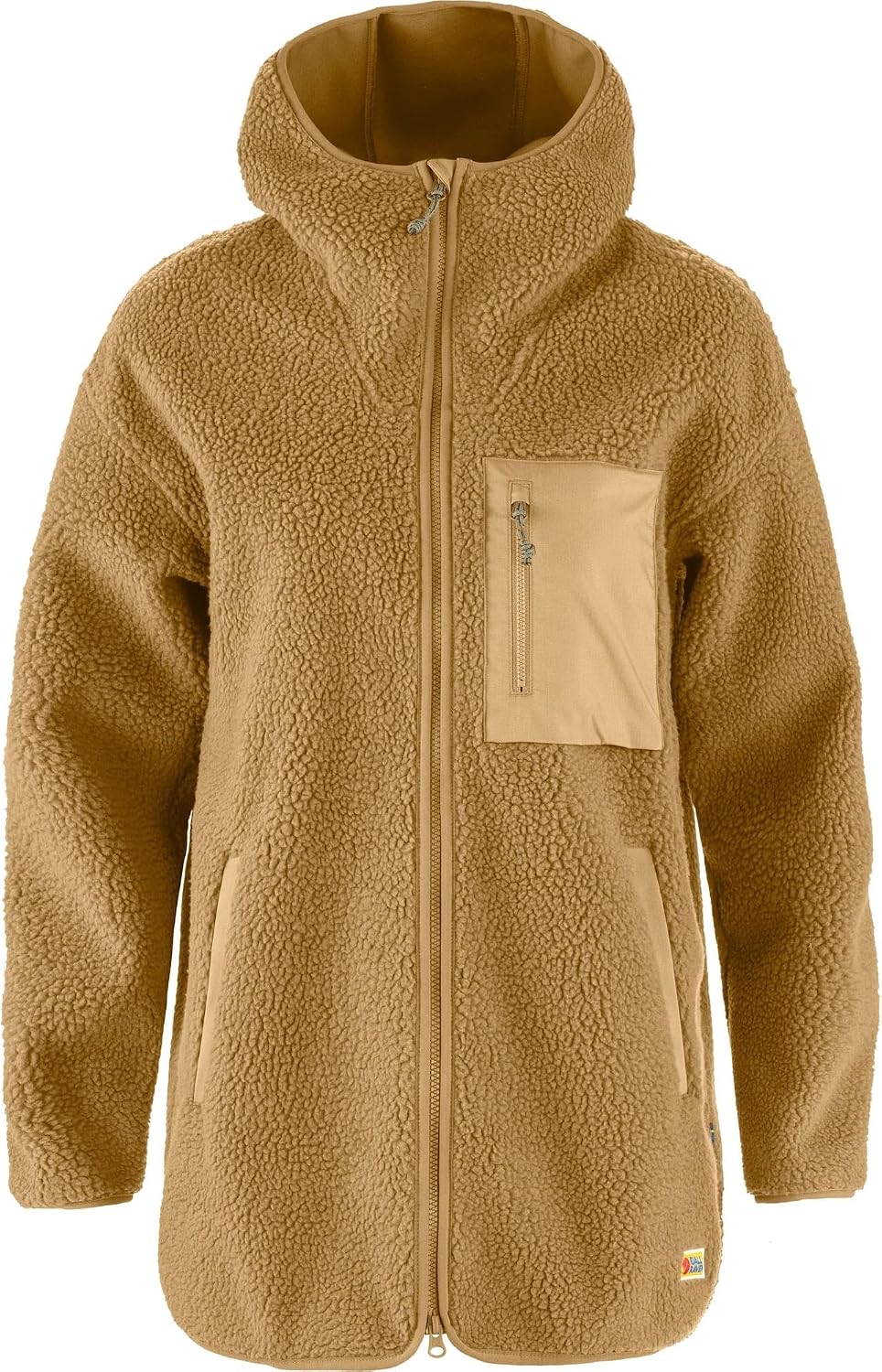 Fjallraven Vardag Pile Fleece Long Women's Fleece Full-Zip Midlayer Hoody Buckwheat Brown