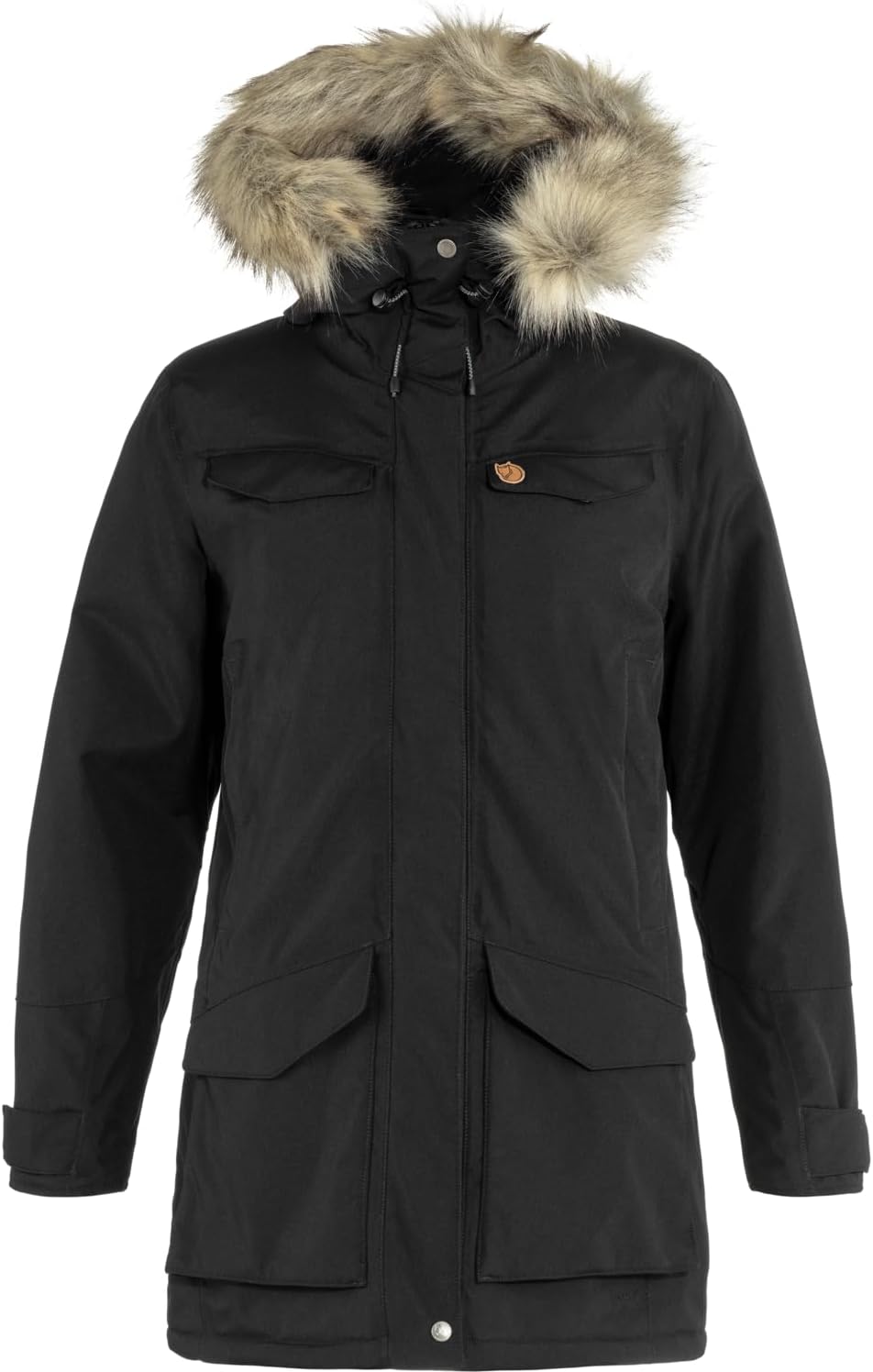 Fjällräven Nuuk Parka Women's Coat - Insulated Waterproof Durable Winter Jacket for Outdoor Wear Black