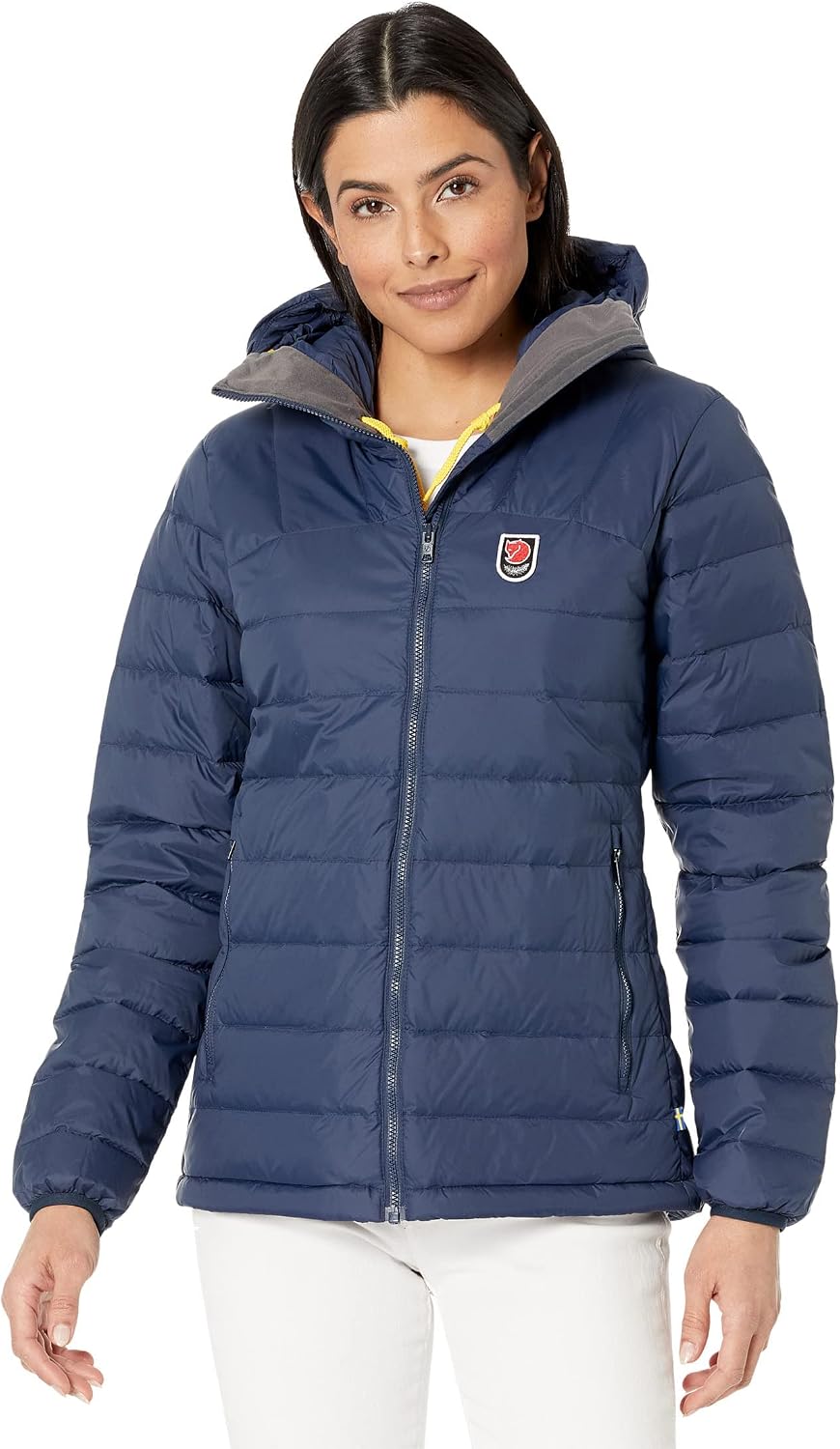 Fjällräven Expedition Pack Down Hoodie Women's Jacket - Lightweight Packable Insulated Winter Midlayer for Hiking Outdoor Navy