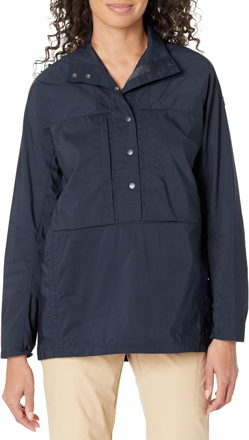 Fjällräven Abisko Hike Anorak Jacket for Women - Durable and Stylish Long Sleeves with Pullover Style and Spread Collar Dark Navy