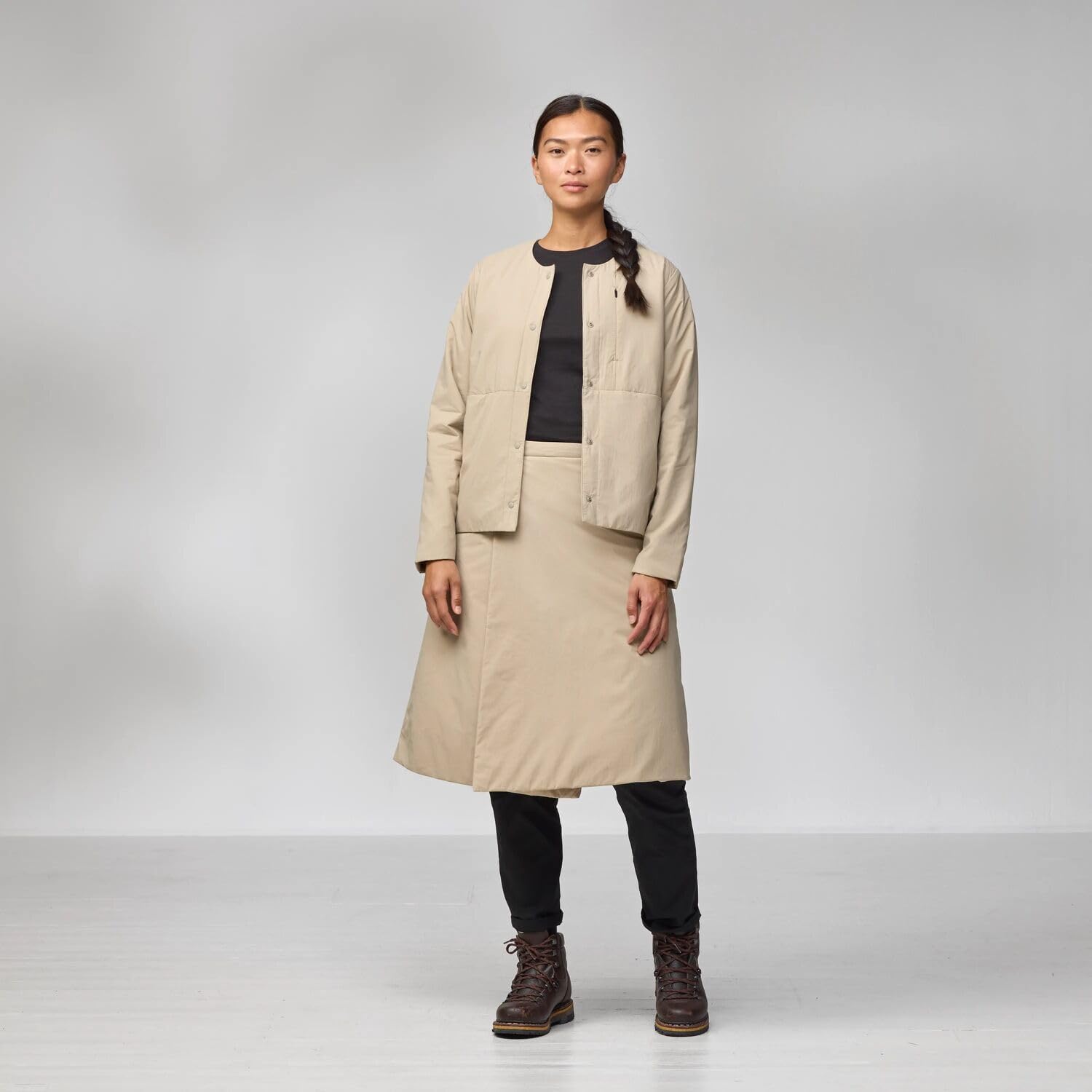 Fjallraven HC Insulated Women's Insulated Full-Zip Midlayer Jacket Fossil