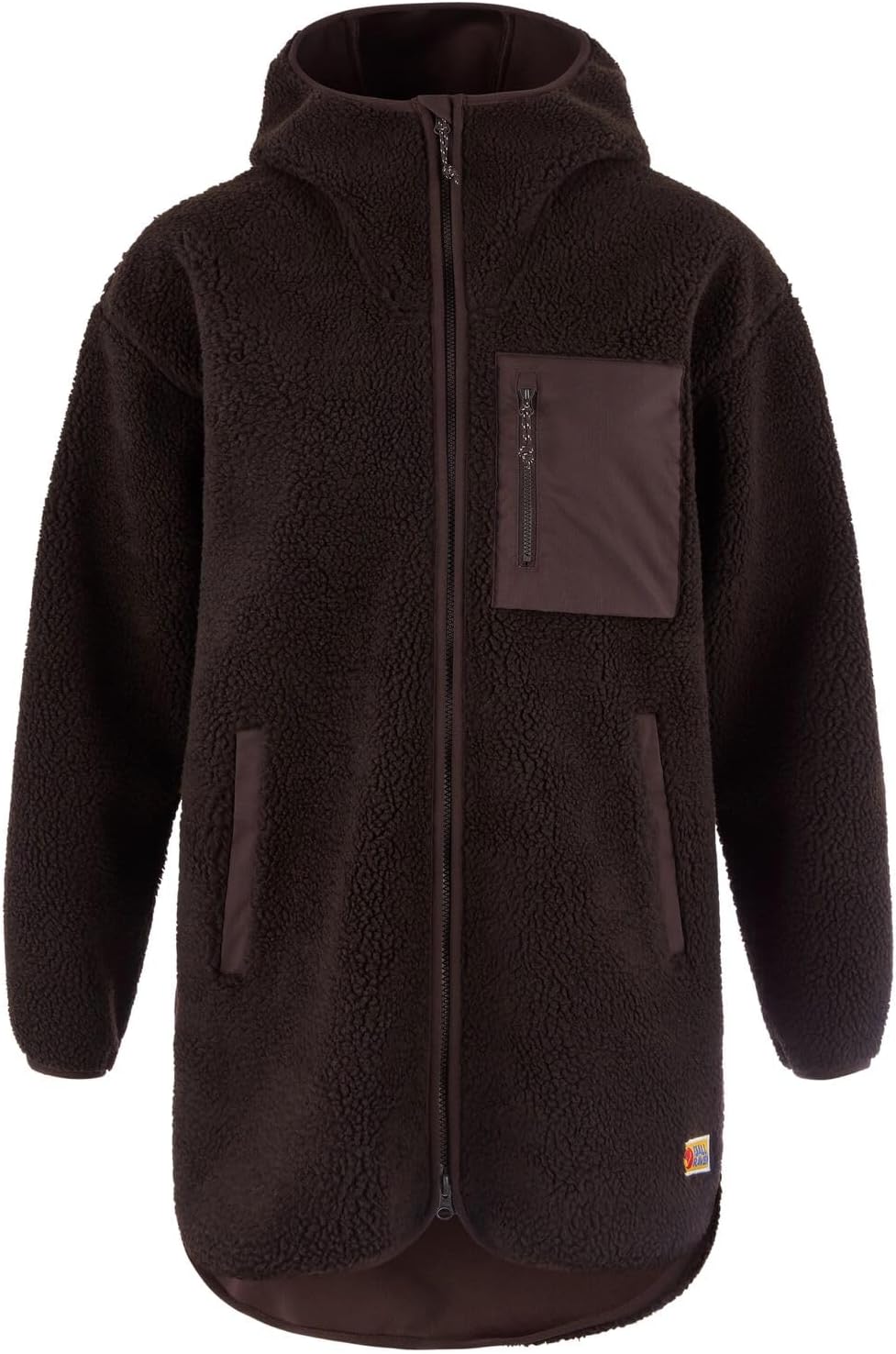 Fjallraven Vardag Pile Fleece Long Women's Fleece Full-Zip Midlayer Hoody Black Oak