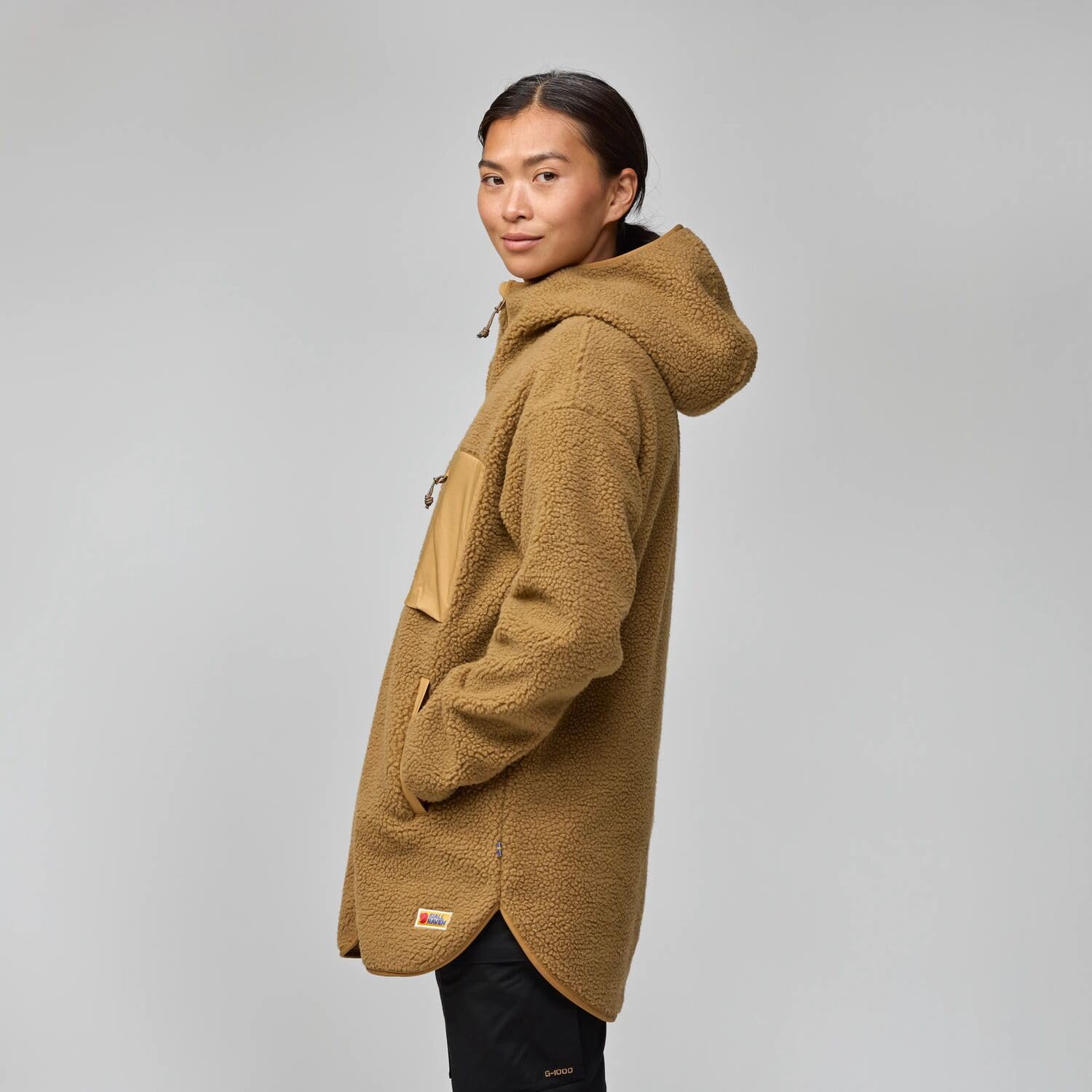 Fjallraven Vardag Pile Fleece Long Women's Fleece Full-Zip Midlayer Hoody Black