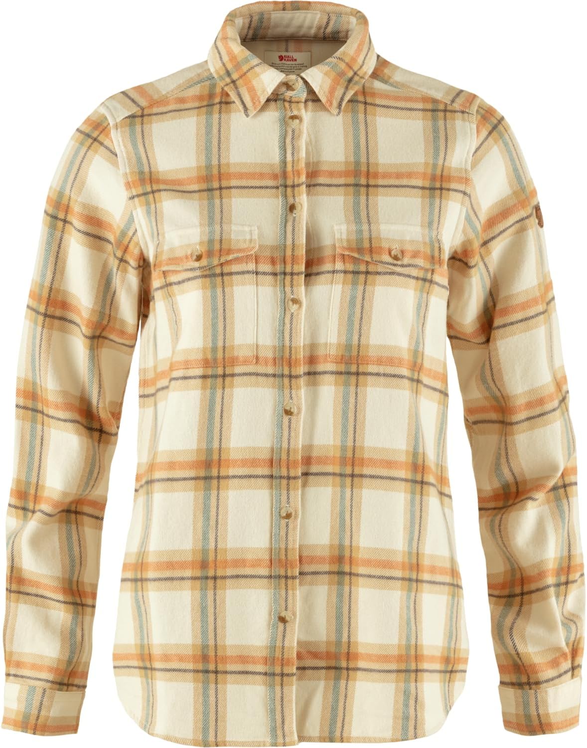 Fjällräven Ovik Heavy Flannel Shirt Women's Shirt - Warm Soft Durable Button Up for Outdoor Everyday Wear Chalk White/Dune Beige