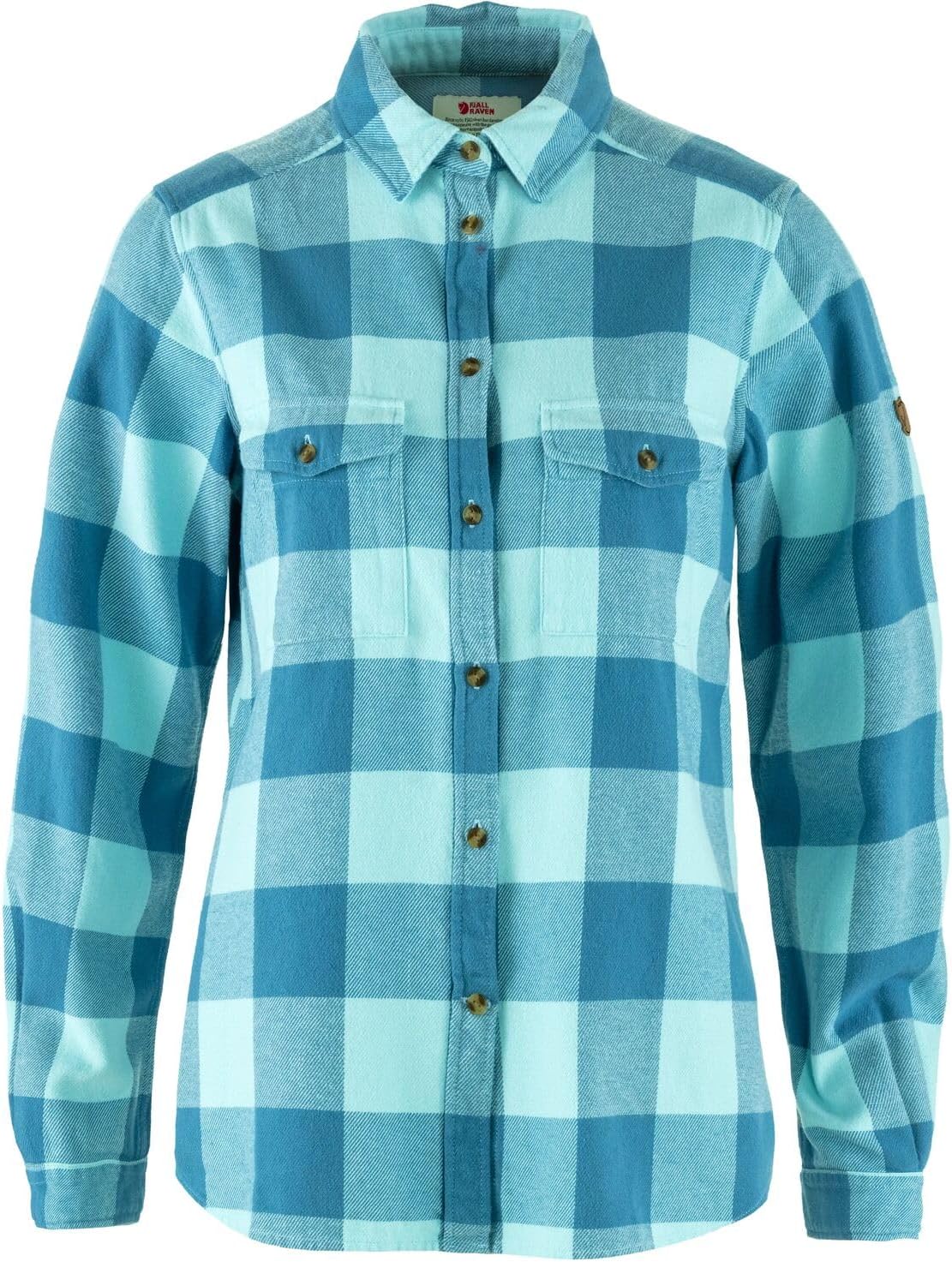 Fjällräven Ovik Heavy Flannel Shirt Women's Shirt - Warm Soft Durable Button Up for Outdoor Everyday Wear Dawn Blue/Breeze Blue