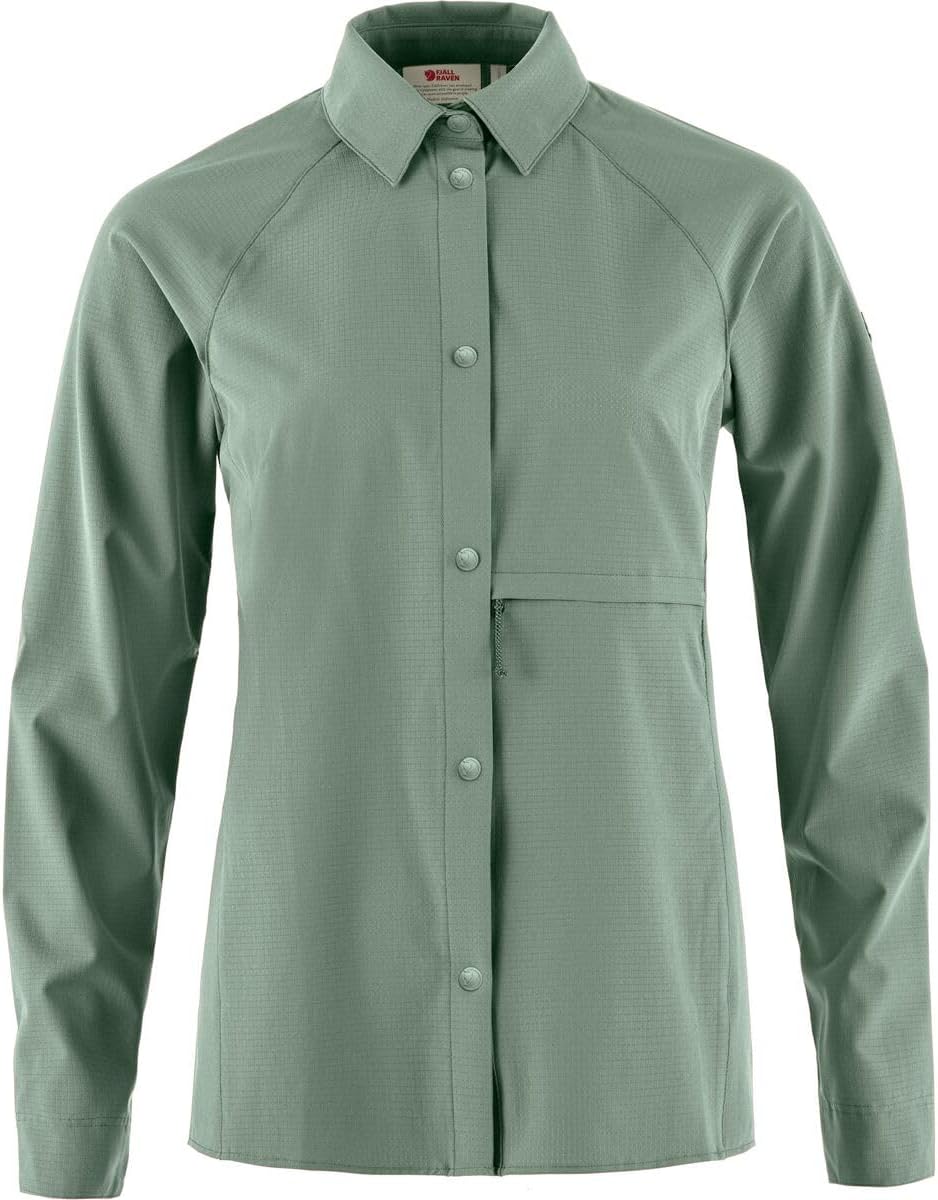 Fjällräven Abisko Women's Long Sleeve Trekking Shirt - Comfortable, Lightweight, Breathable Fabric - Hiking, Trekking Patina Green