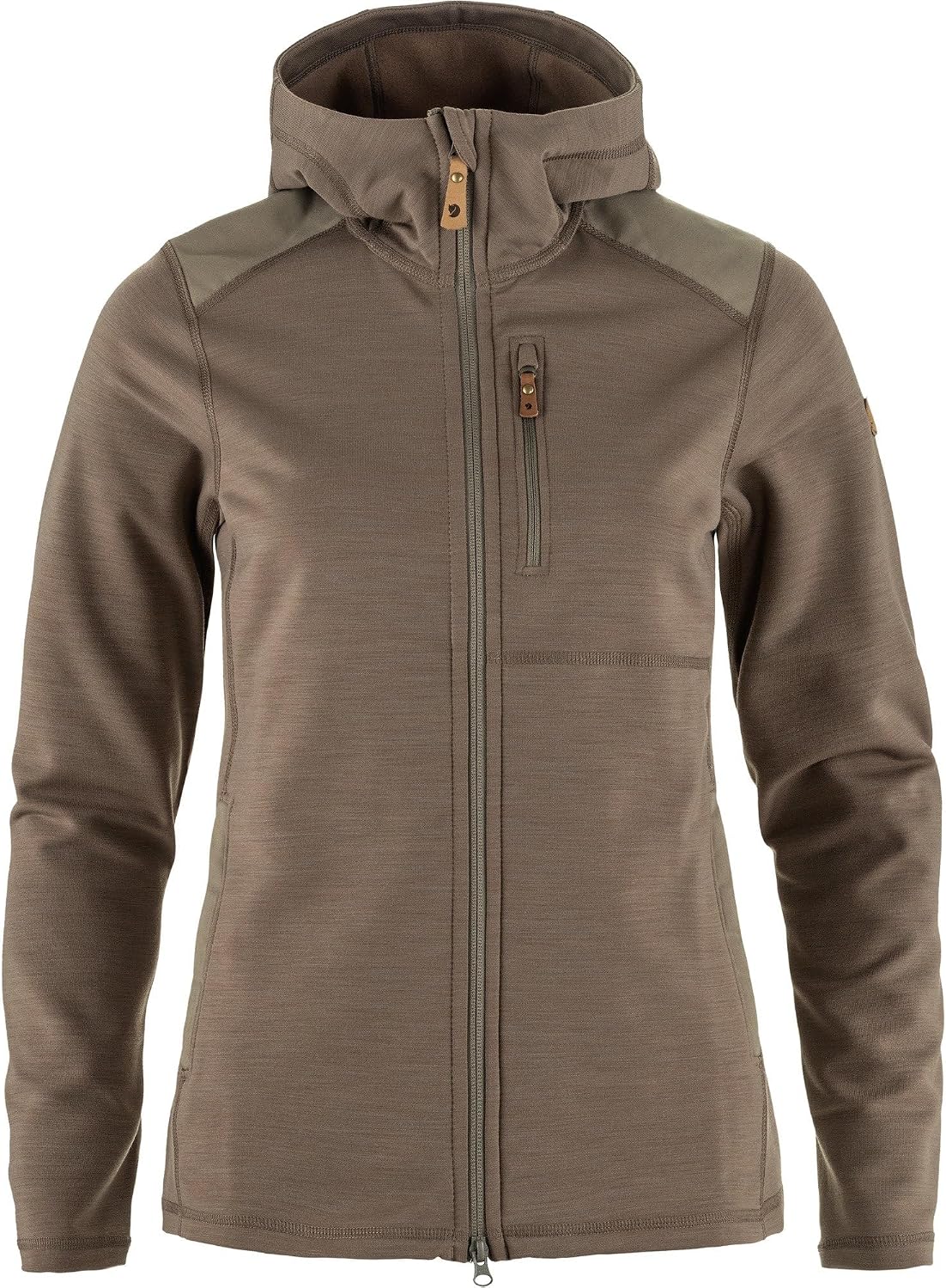 Fjällräven Keb Fleece Women's Hooded Jacket - Insulated Fleece, Breathable Warmth, Durable Construction - Hiking, Trekking Suede Brown